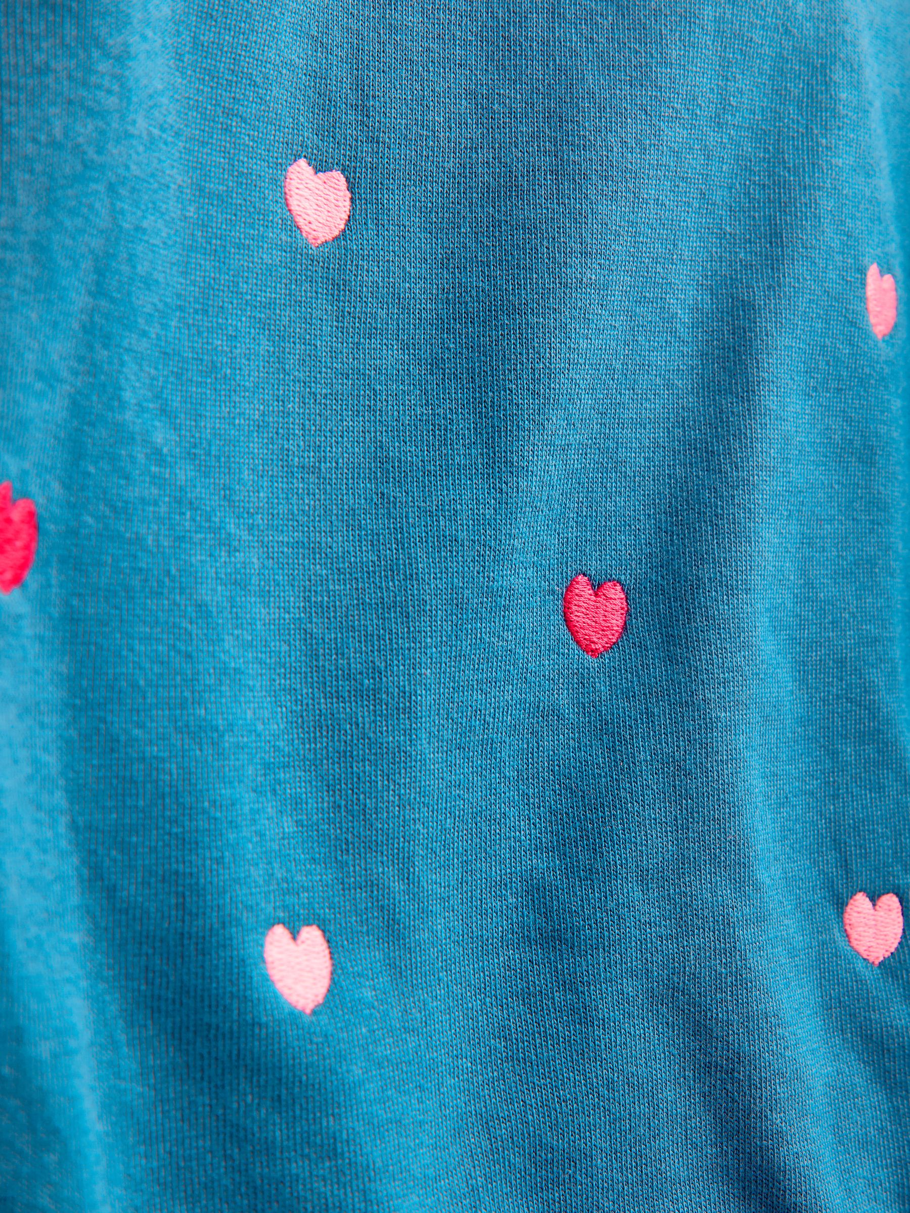 Blue Heart Embroidered Half-Zip Sweatshirt - Image 3 of 3 Blue Heart Embroidered Half-Zip Sweatshirt - Image 3 of 3