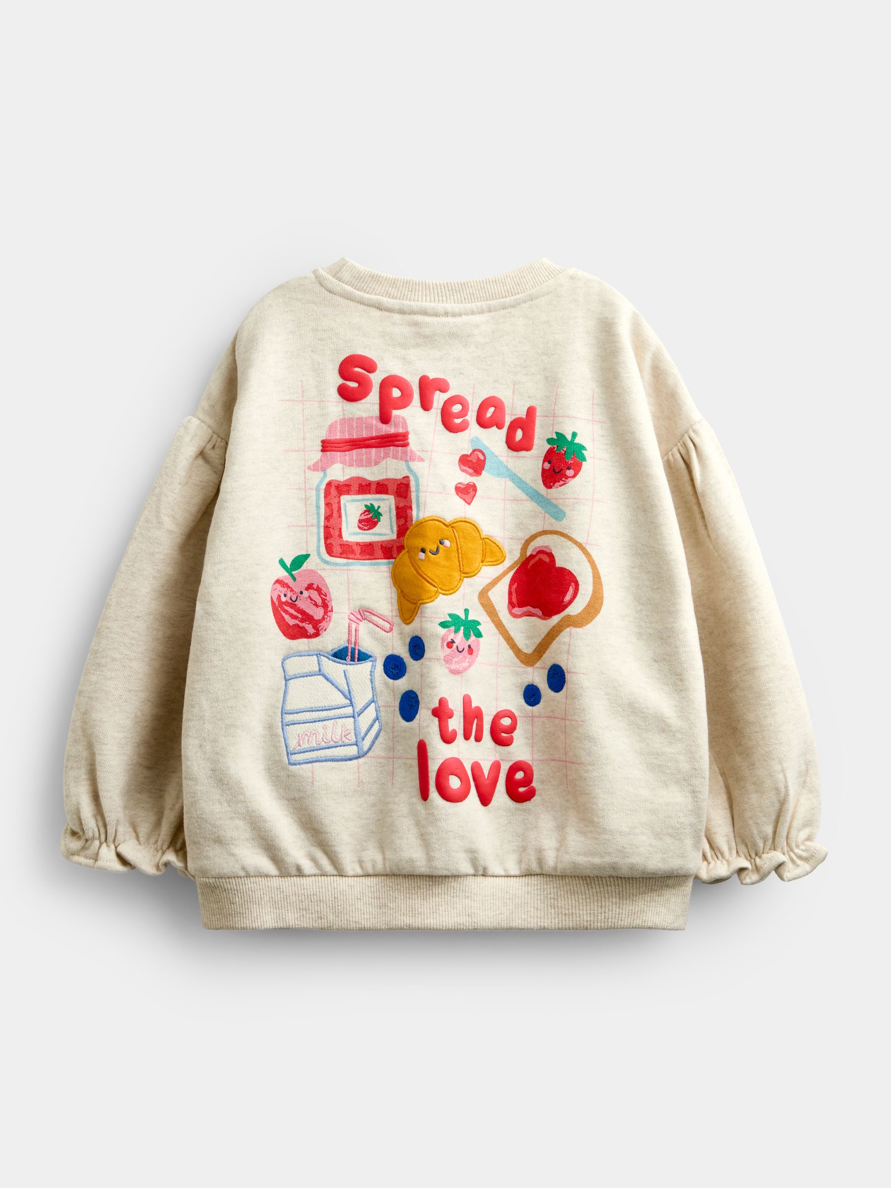 Oat Marl Picnic Slogan Sweatshirt - Image 3 of 5