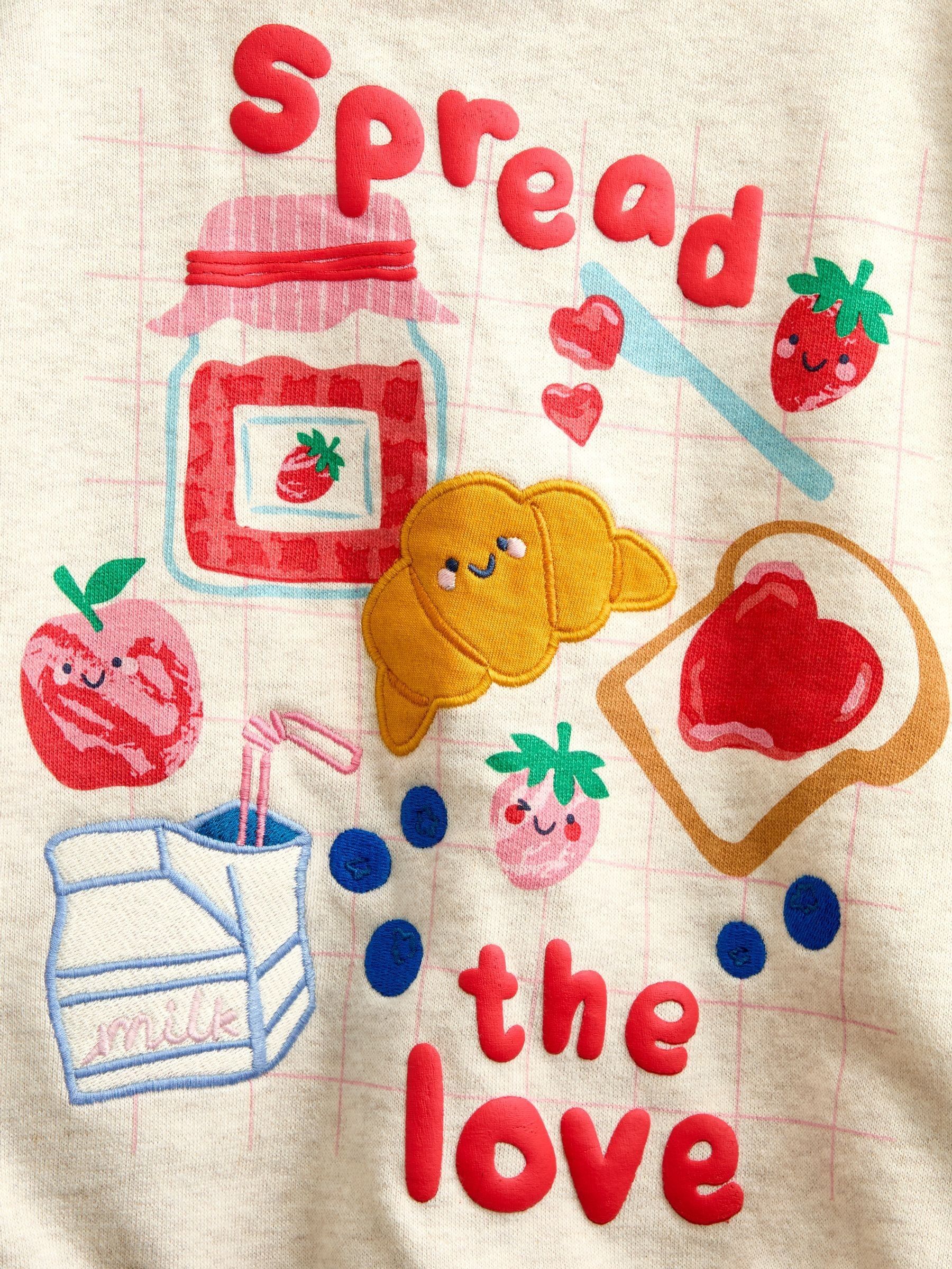 Oat Marl Picnic Slogan Sweatshirt - Image 4 of 5