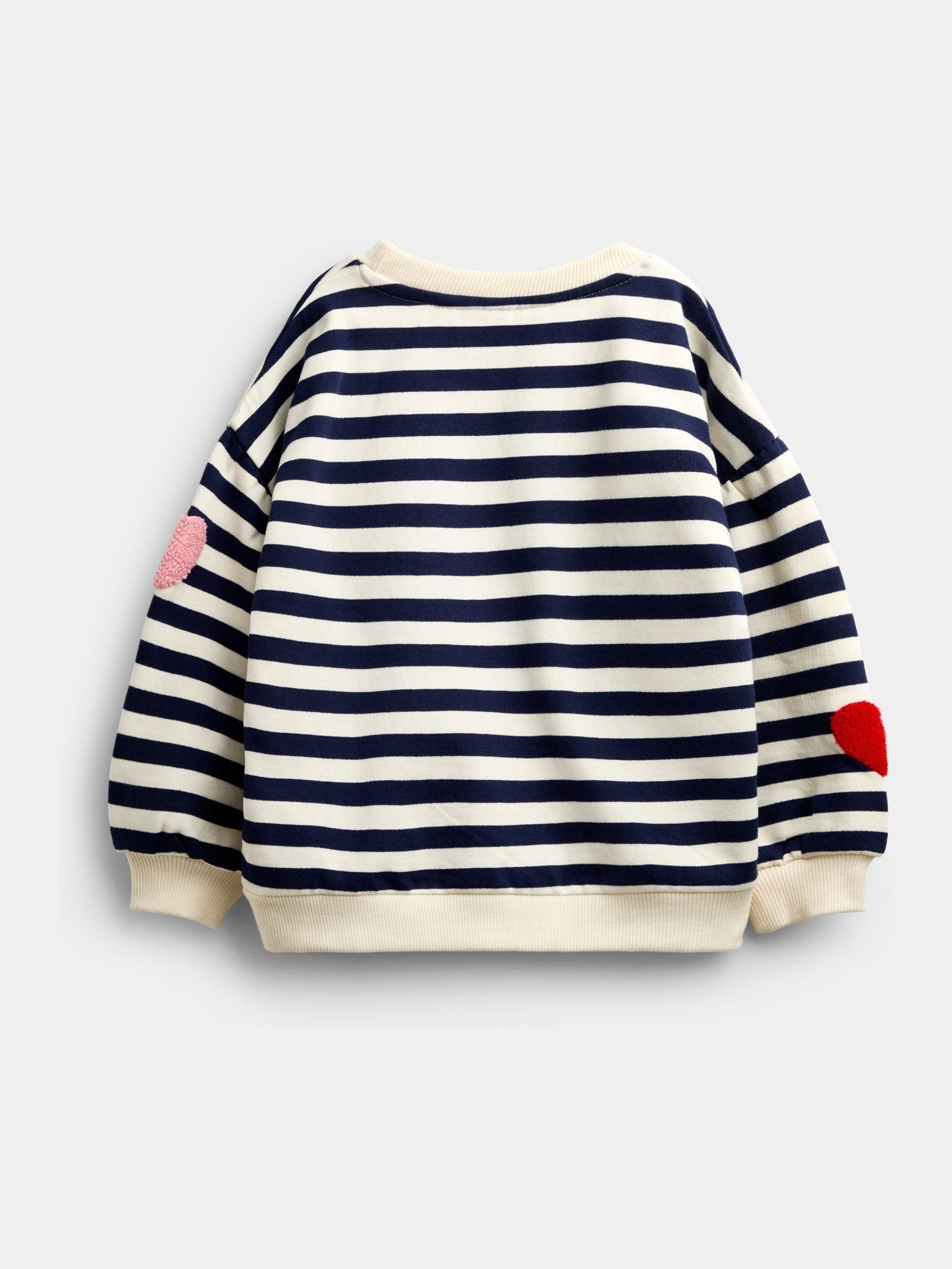Navy Stripe Boucle Heart Tulle Sweatshirt - Image 3 of 5