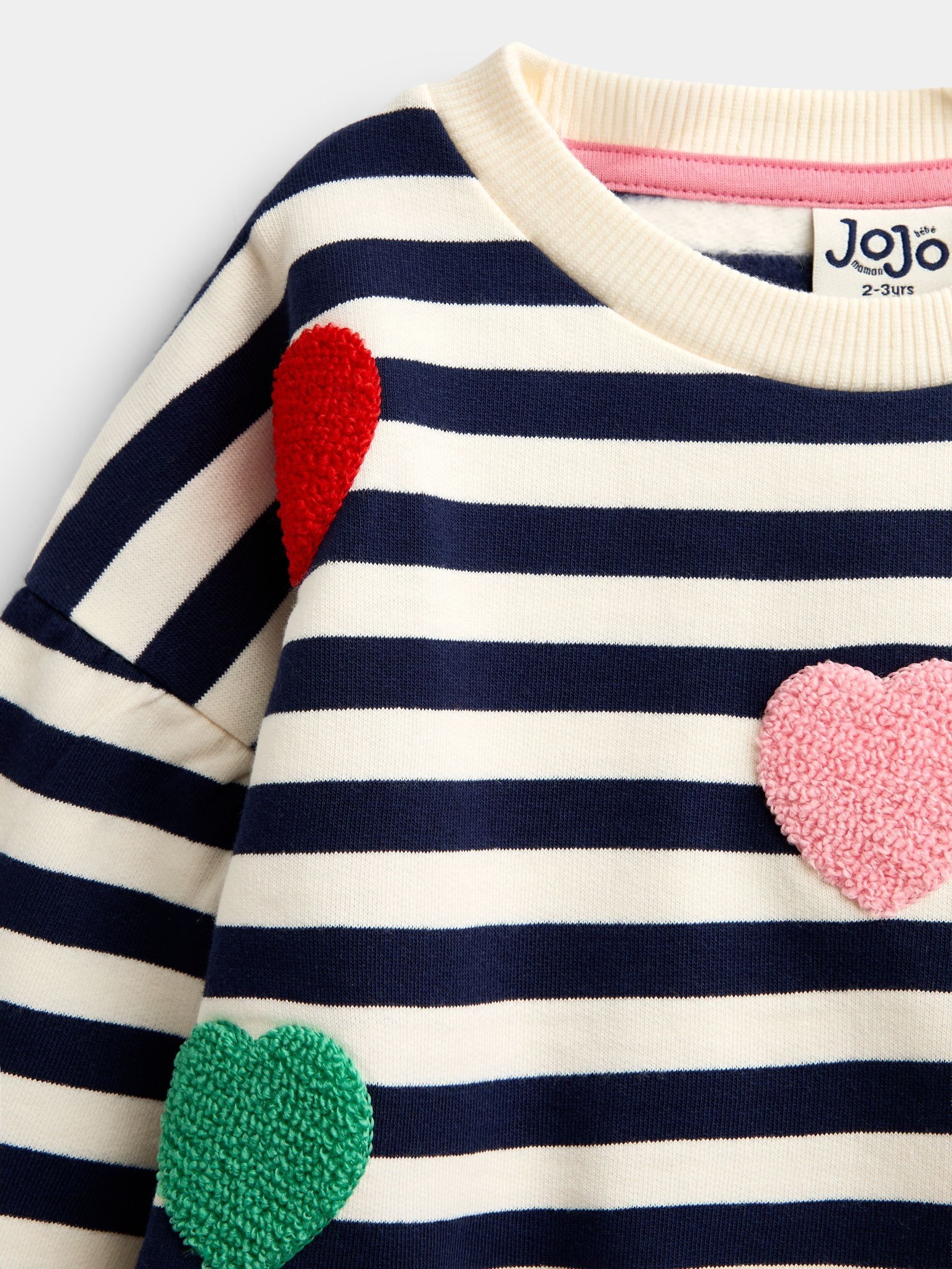 Navy Stripe Boucle Heart Tulle Sweatshirt - Image 4 of 5