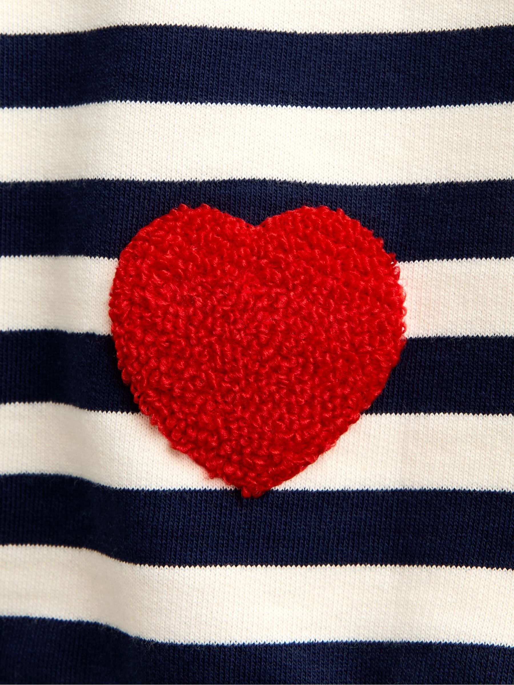 Navy Stripe Boucle Heart Tulle Sweatshirt - Image 5 of 5