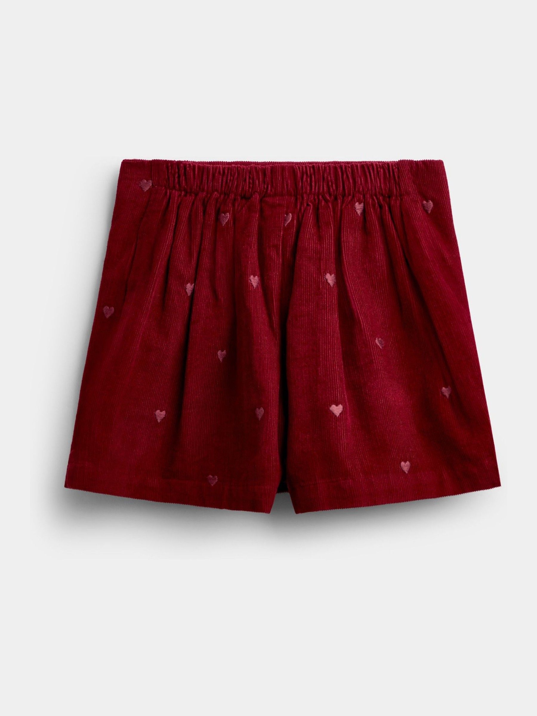 Burgundy Red Heart Embroidered Cord Skort - Image 2 of 4 Burgundy Red Heart Embroidered Cord Skort - Image 2 of 4