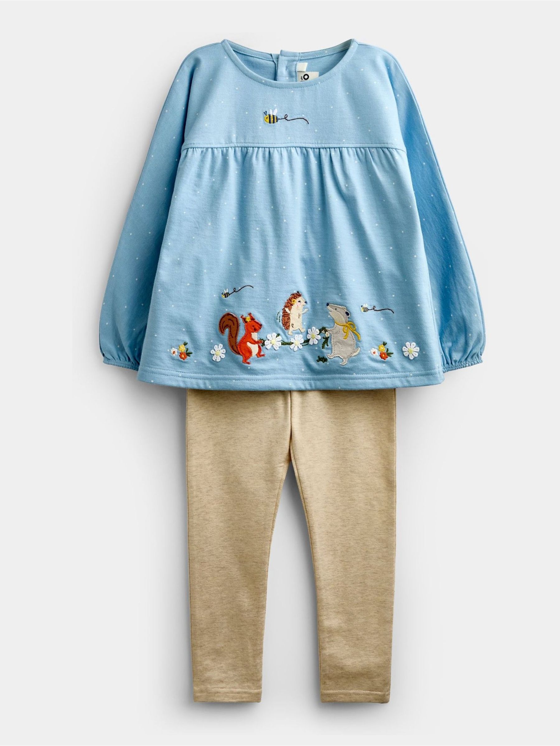 Light Blue Woodland Friends Appliqué Tunic & Legging Set - Image 1 of 7