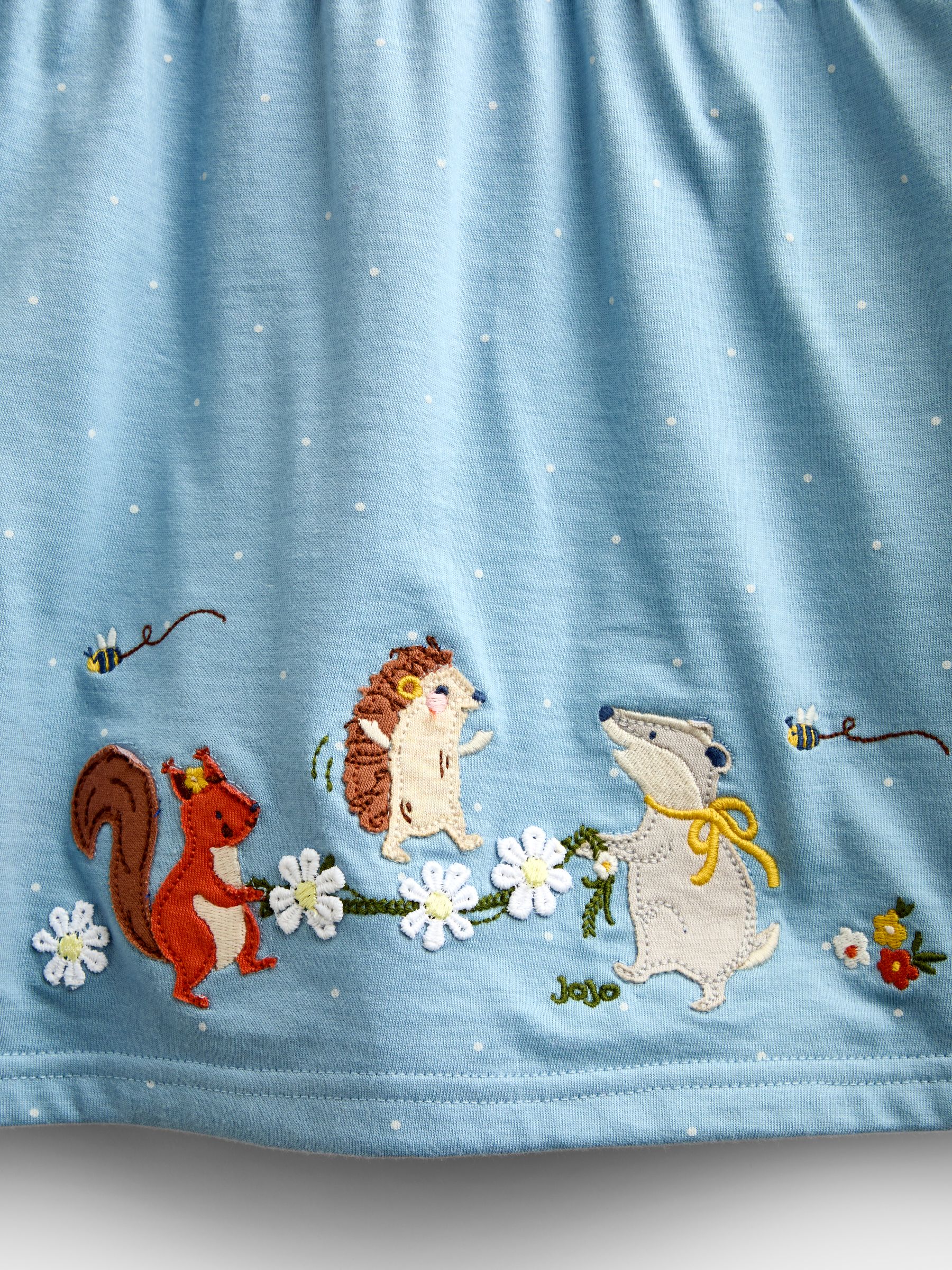 Light Blue Woodland Friends Appliqué Tunic & Legging Set - Image 6 of 7