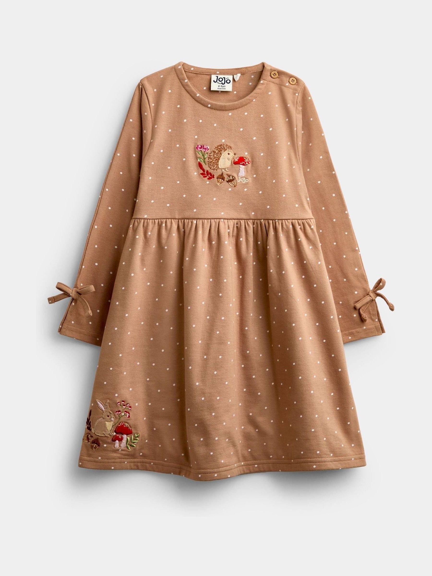 Mid Brown Woodland Spot Appliqué Dress - Image 1 of 4 Mid Brown Woodland Spot Appliqué Dress - Image 1 of 4