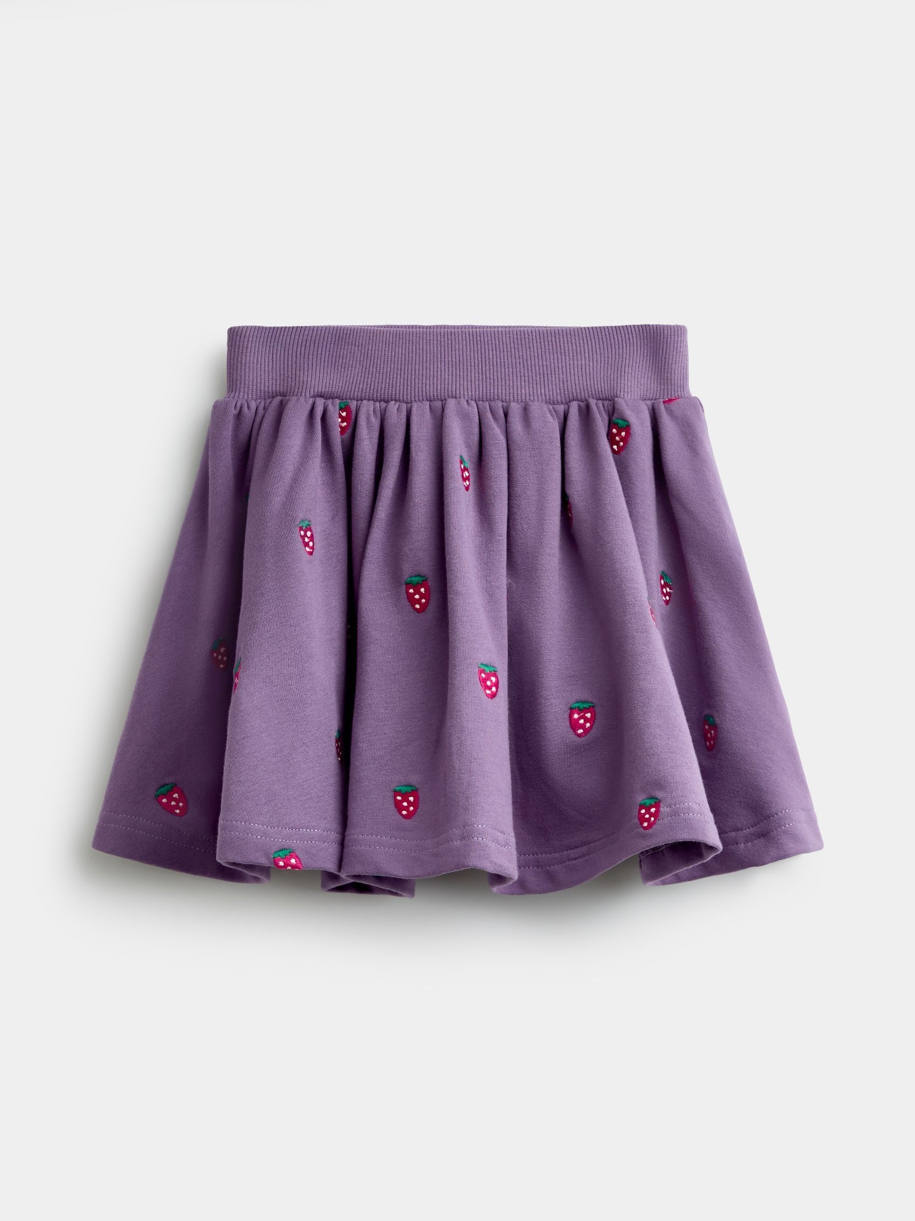 Dark Purple Strawberry Embroidered Sweatshirt And Skirt Set - Image 4 of 6