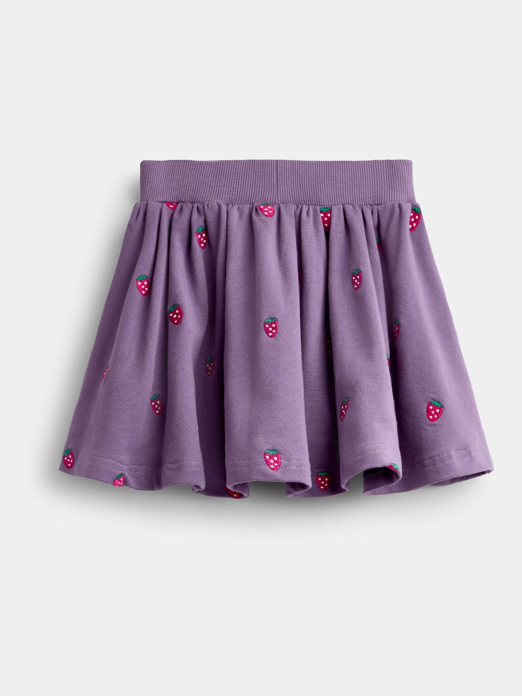 Dark Purple Strawberry Embroidered Sweatshirt And Skirt Set - Image 5 of 6