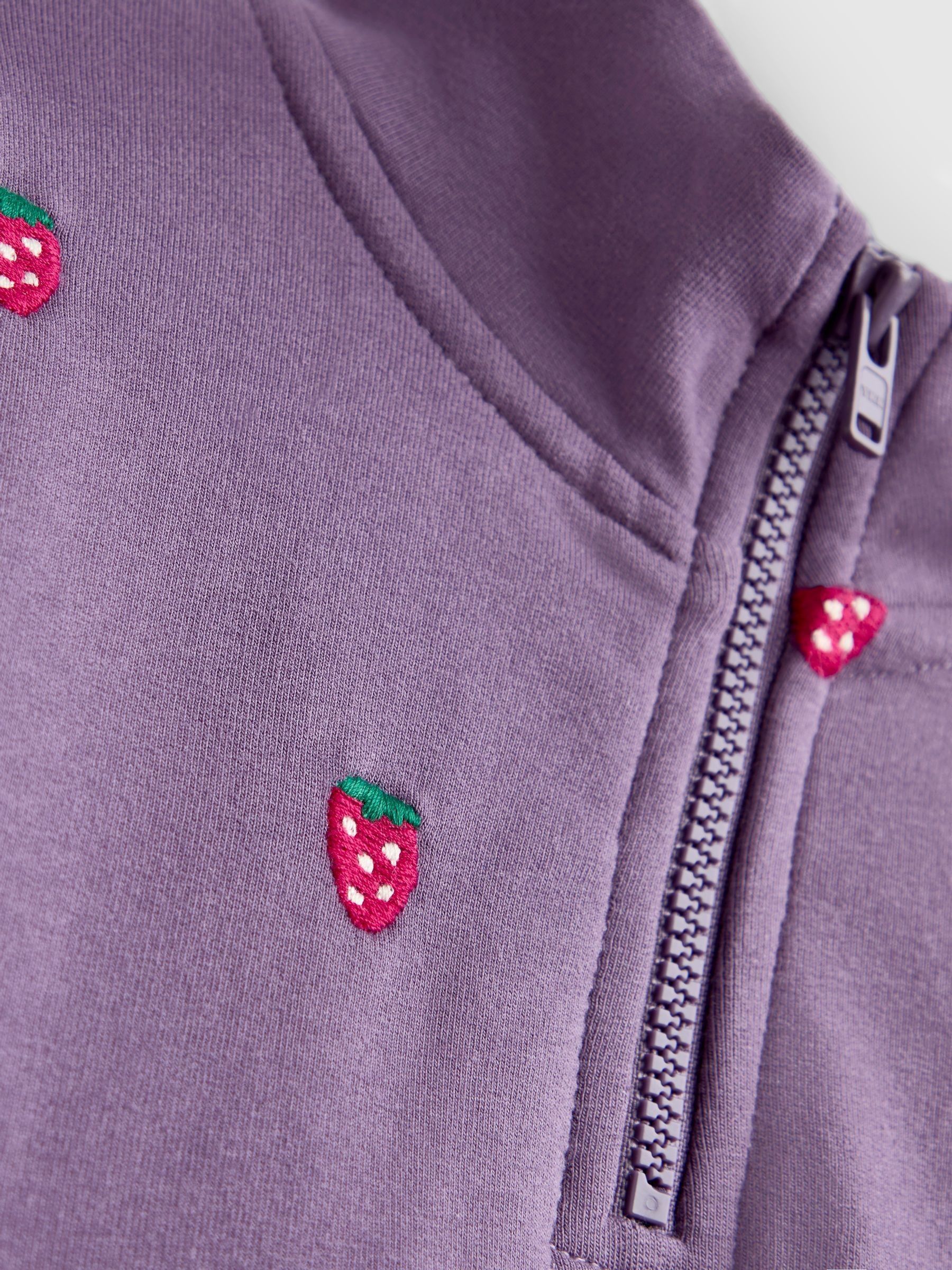 Dark Purple Strawberry Embroidered Sweatshirt And Skirt Set - Image 6 of 6 Dark Purple Strawberry Embroidered Sweatshirt And Skirt Set - Image 6 of 6