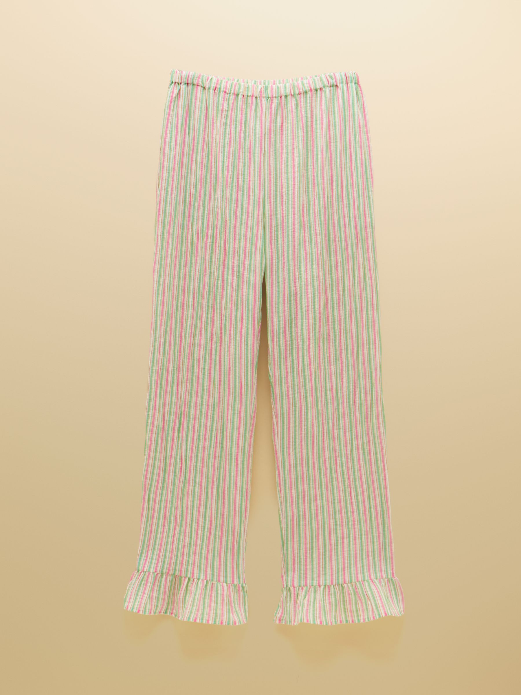 Multi Striped Wide Leg Frill Hem Trouser - Image 8 of 8