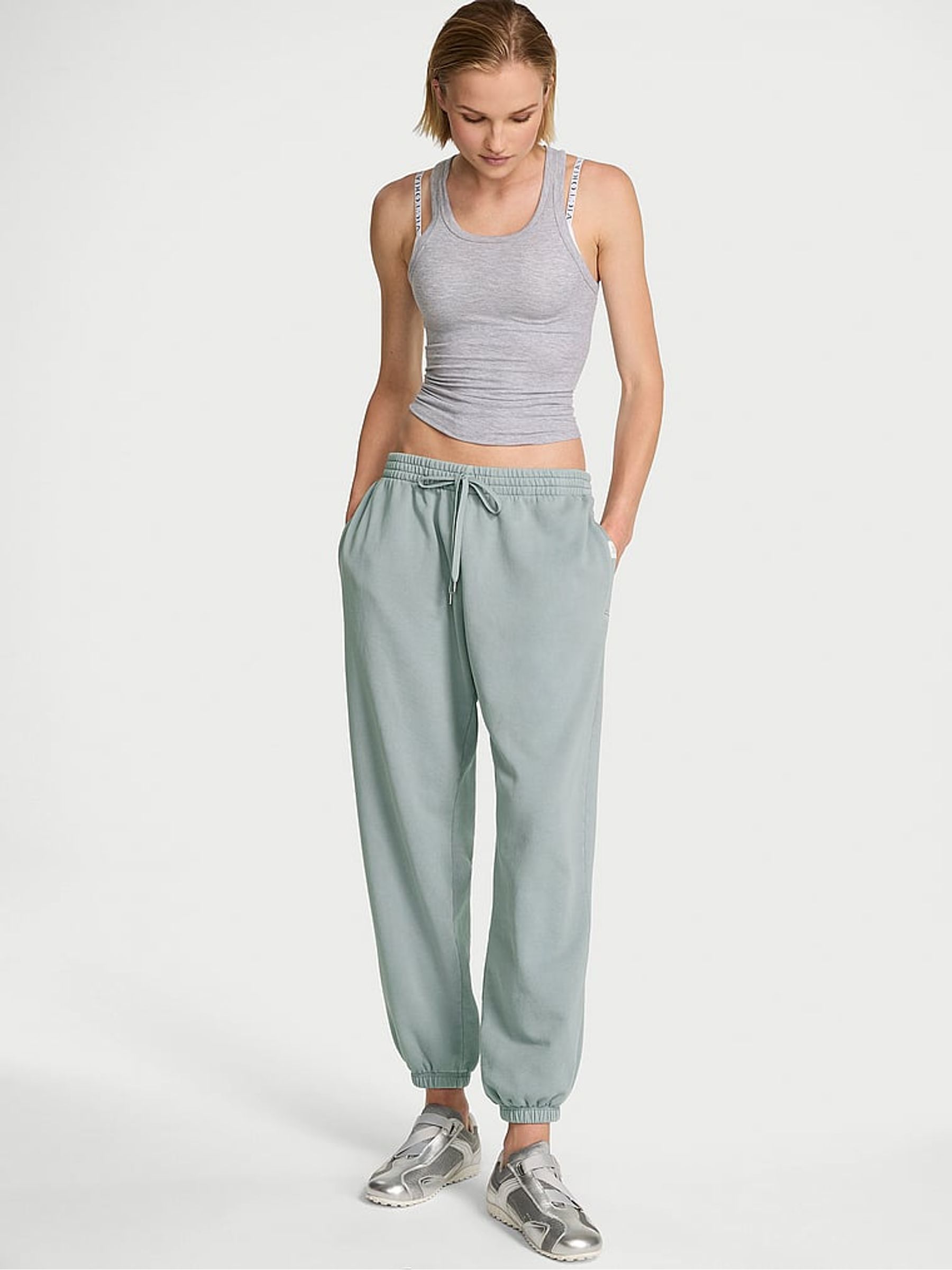 Hope Grey Bridesmaid Cuffed Fleece Joggers - Image 1 of 2