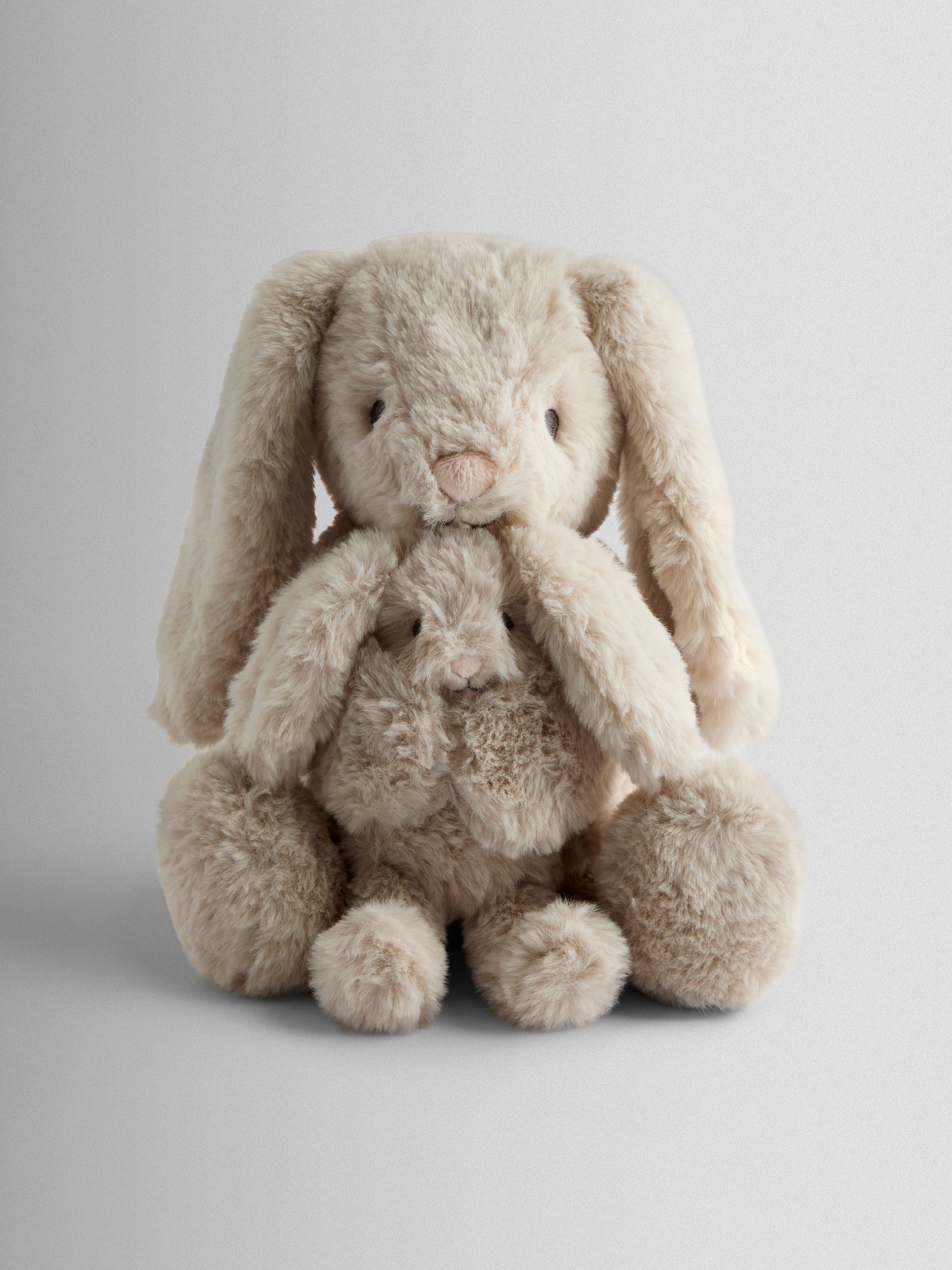 Brown Personalised Mummy and Baby Bunny Soft Toy Plushie - Image 1 of 4