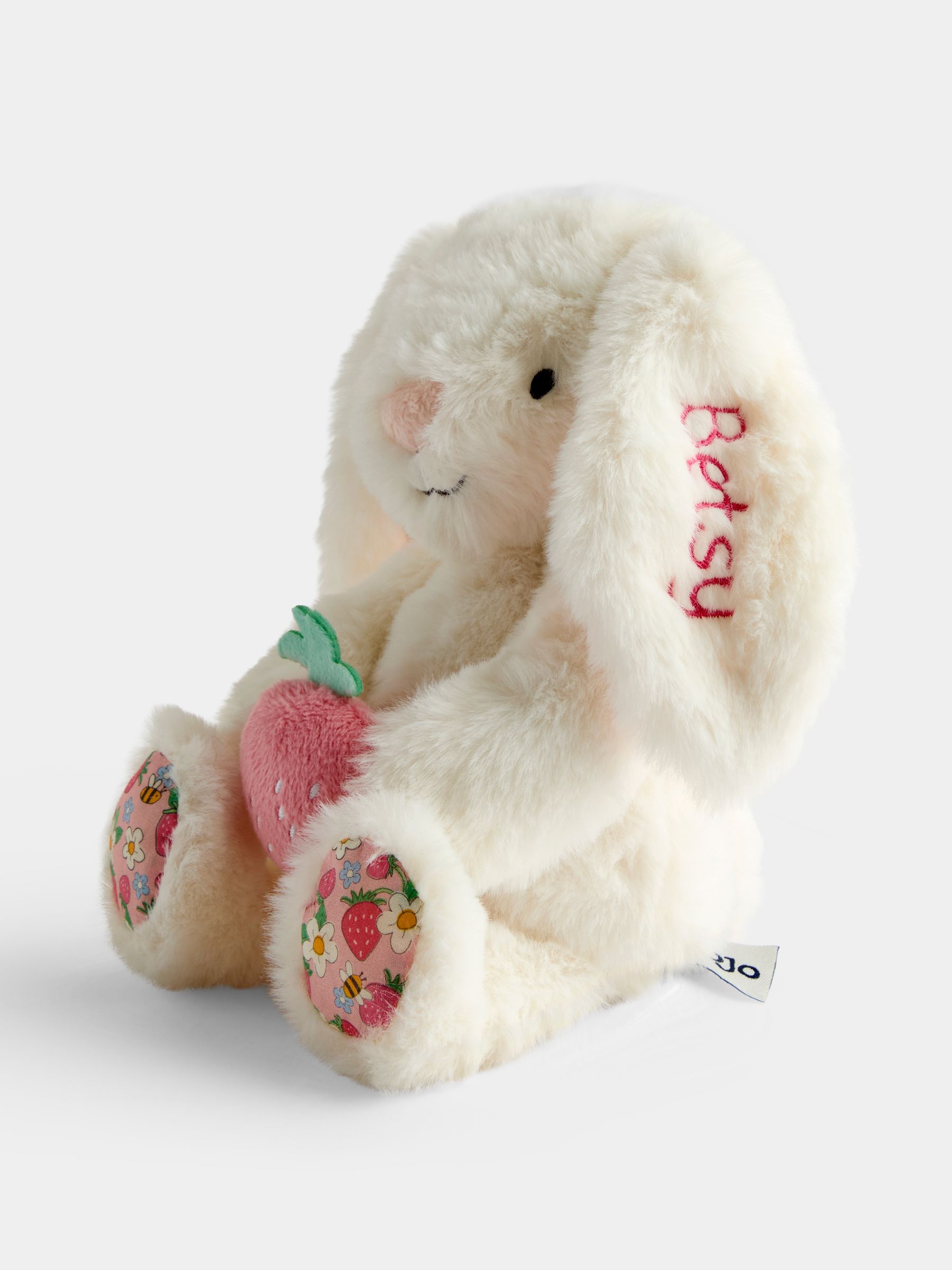 Personalised Strawberry Betsy Bunny Soft Toy Plushie Small - Image 1 of 4