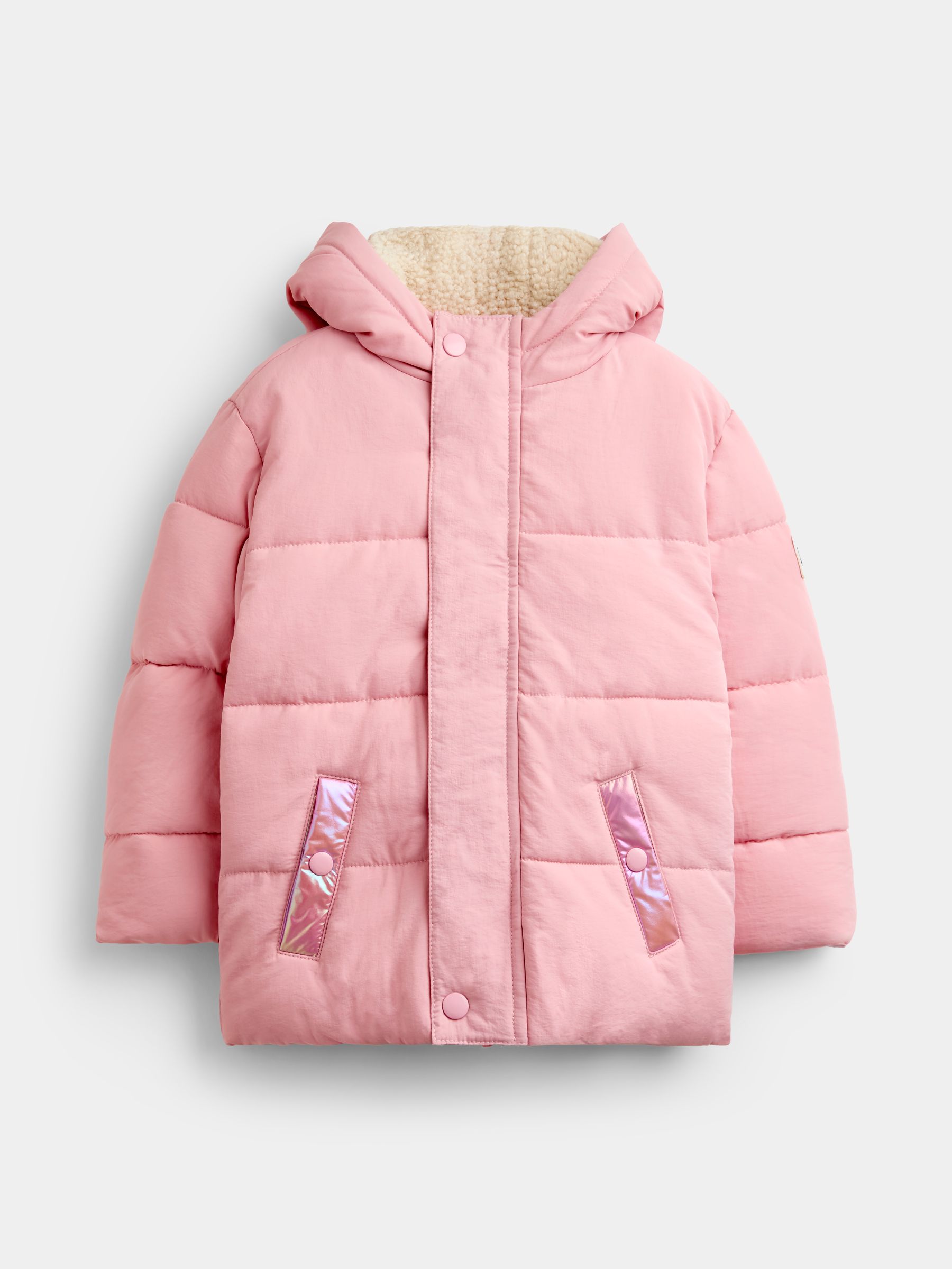 Pink Metallic Puffer Jacket - Image 1 of 6
