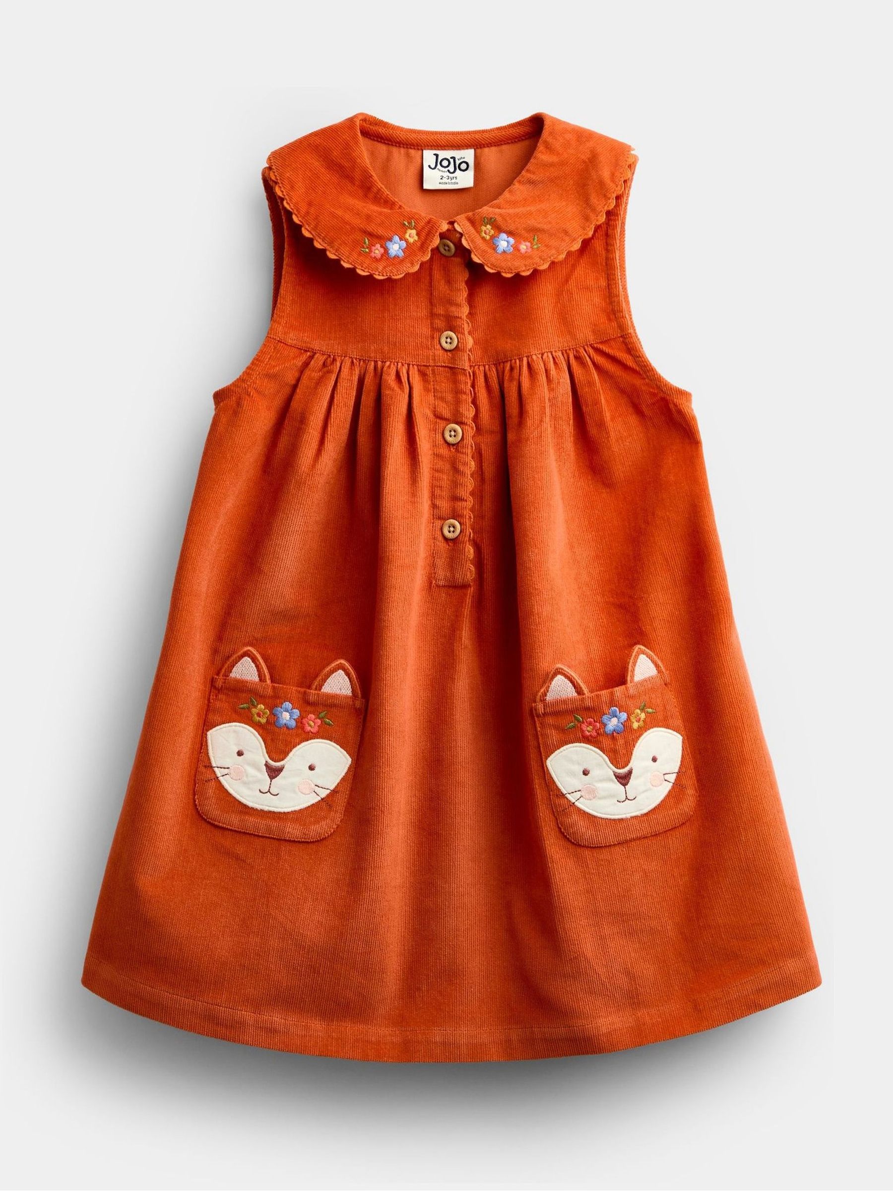 Rust Orange Fox Pocket Baby Dress & Body Set - Image 4 of 6