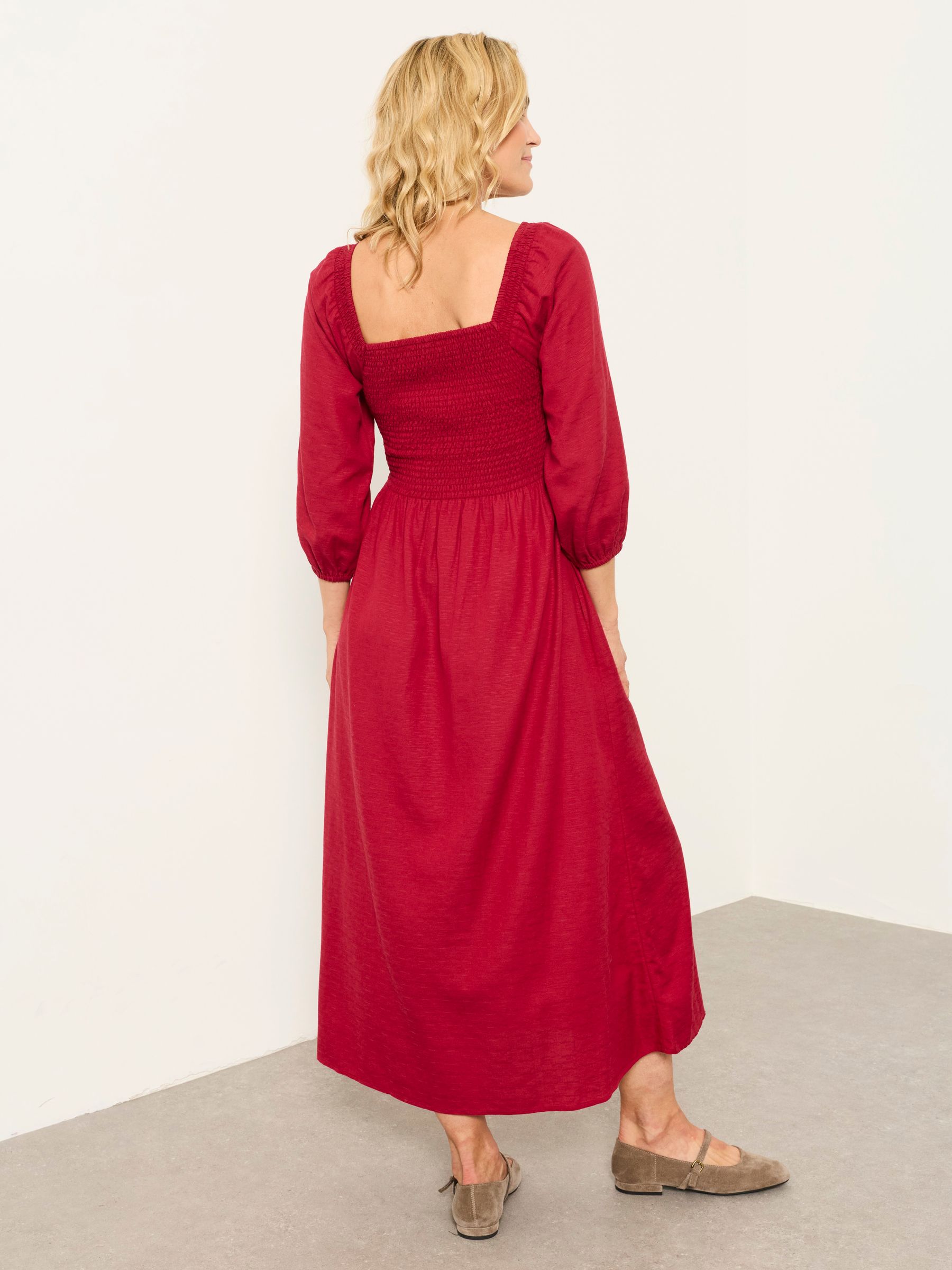Adele Red Petite Midi Dress - Image 2 of 5 Adele Red Petite Midi Dress - Image 2 of 5