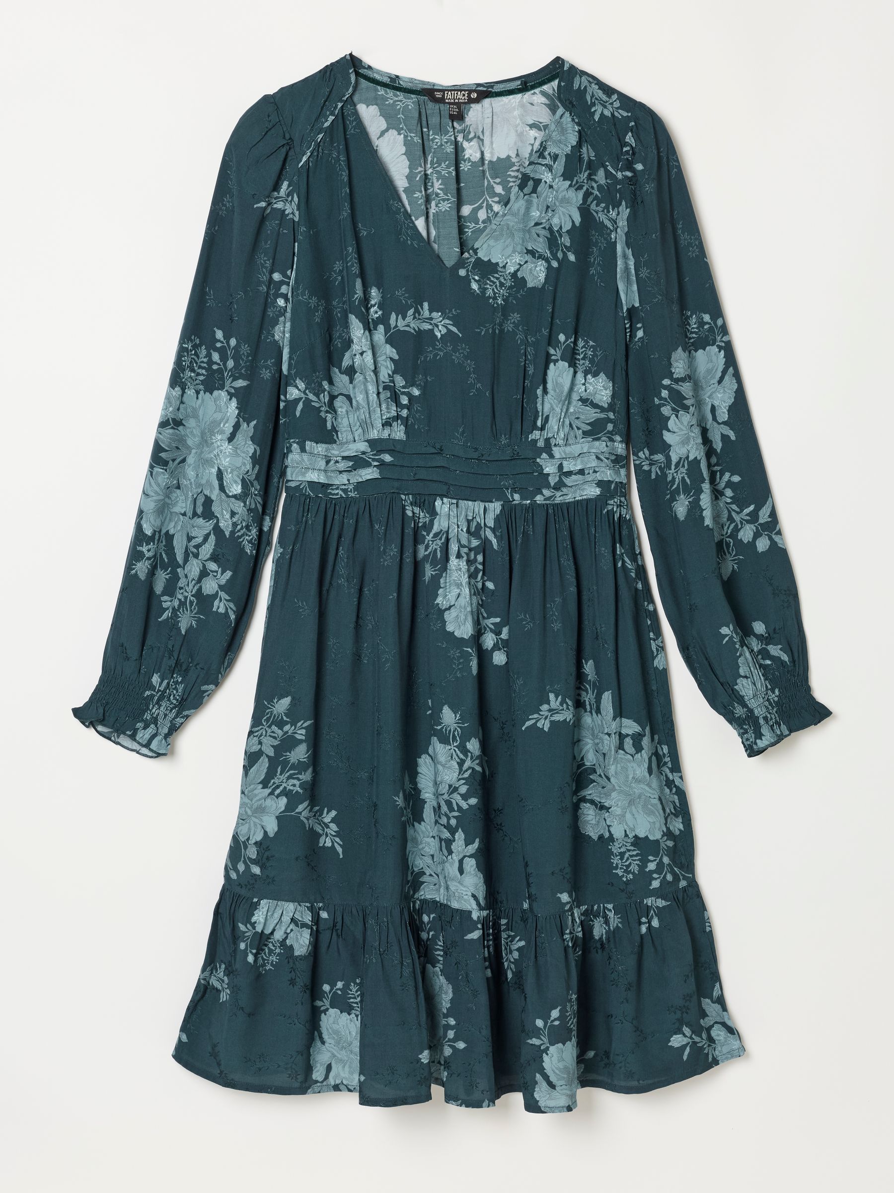 Peggy Teal Blue Trailing Rose Petite Dress - Image 5 of 6