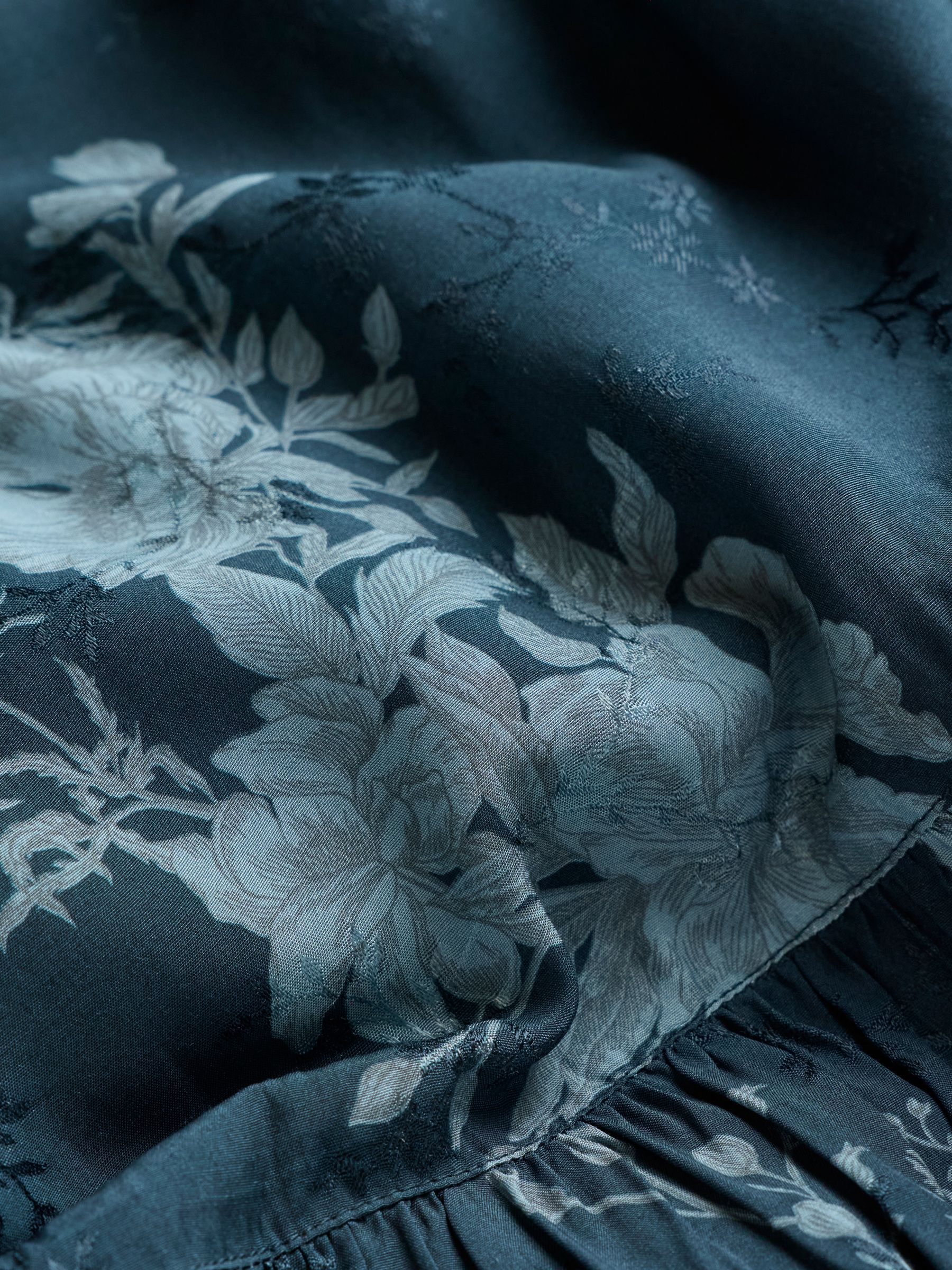 Peggy Teal Blue Trailing Rose Petite Dress - Image 6 of 6