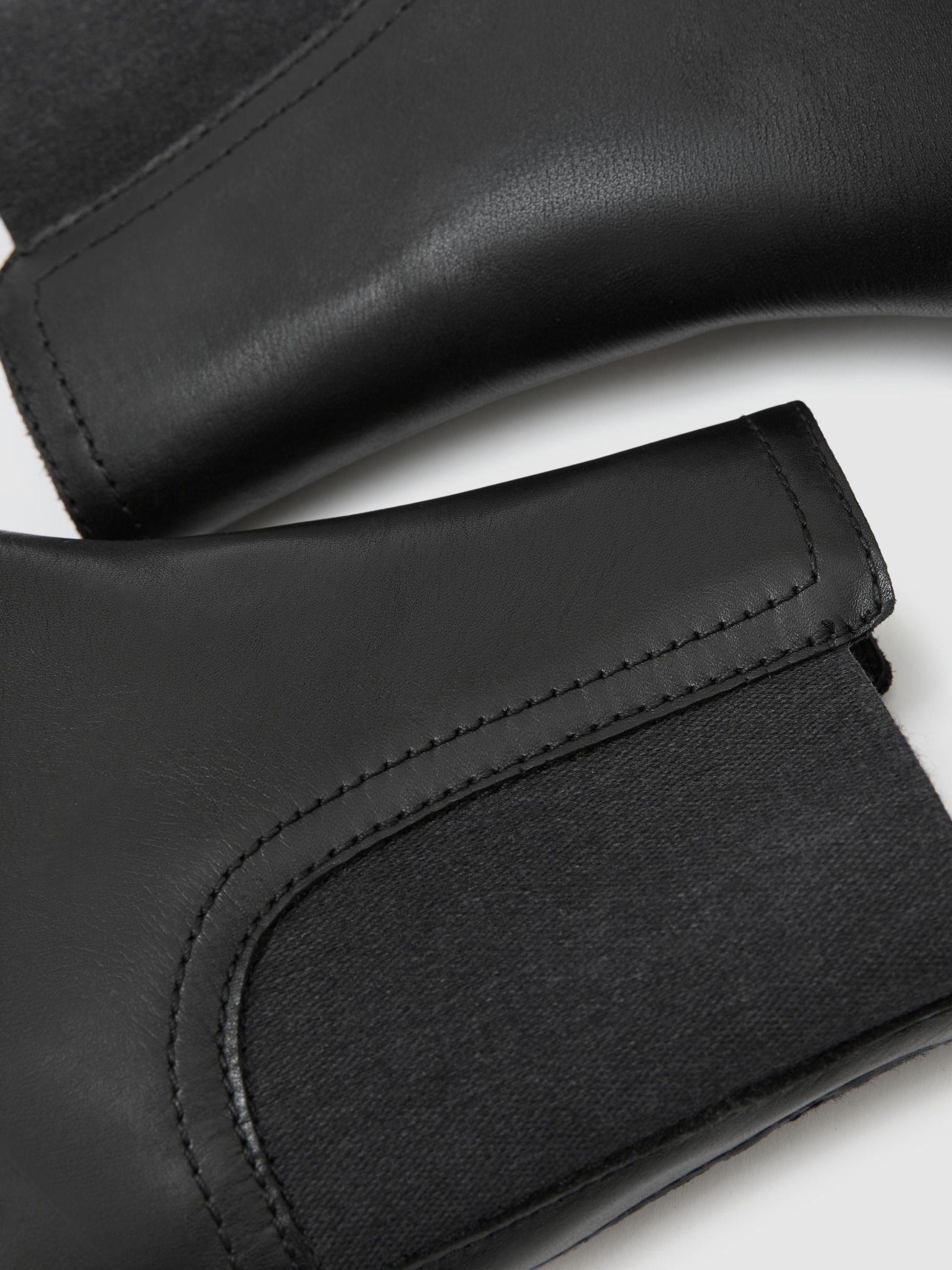 Leather Flat Ankle Boots in Black - Image 6 of 6