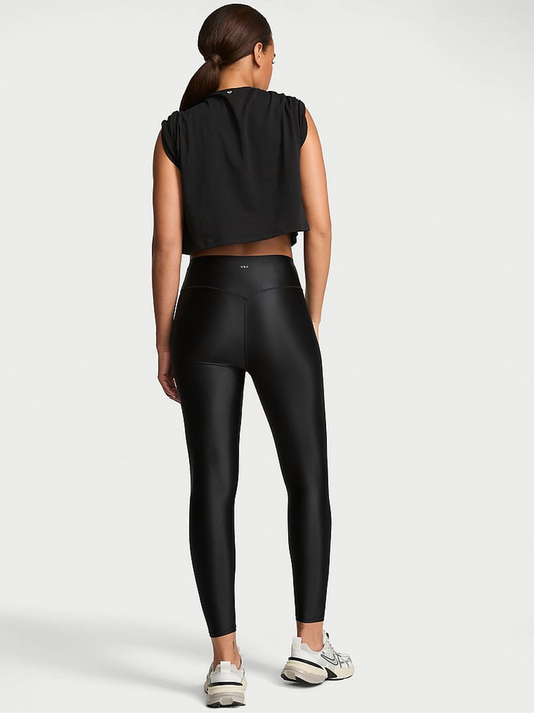 Black GlossyTech™ High Rise Leggings - Image 2 of 2 Black GlossyTech™ High Rise Leggings - Image 2 of 2