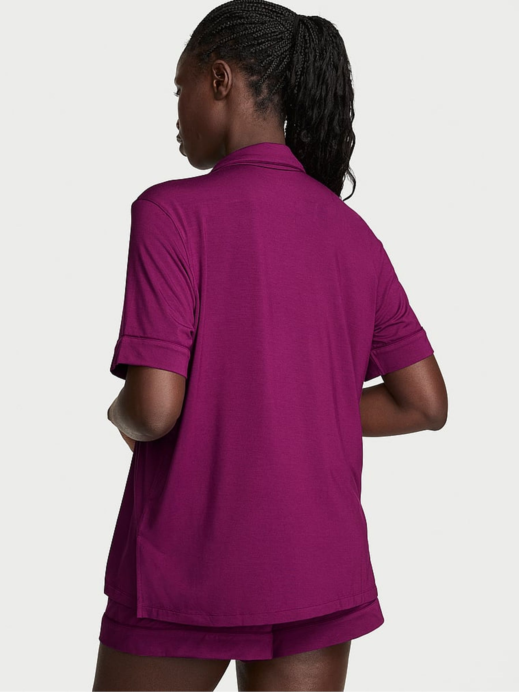 Rhubarb Purple Modal Short Pyjamas Set - Image 2 of 3