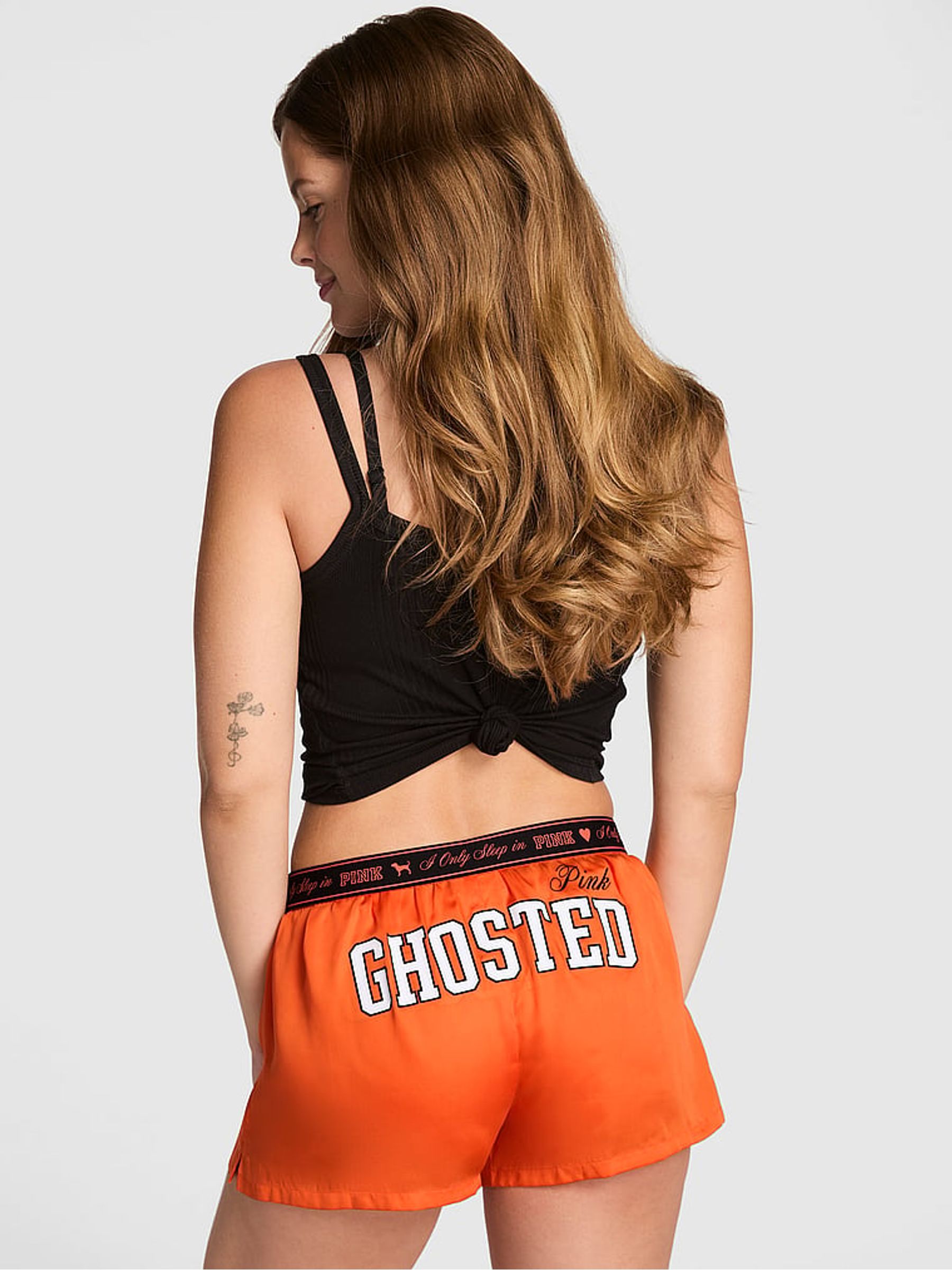 Orange Ghosted Print Pyjamas Short Bottoms - Image 2 of 3 Orange Ghosted Print Pyjamas Short Bottoms - Image 2 of 3