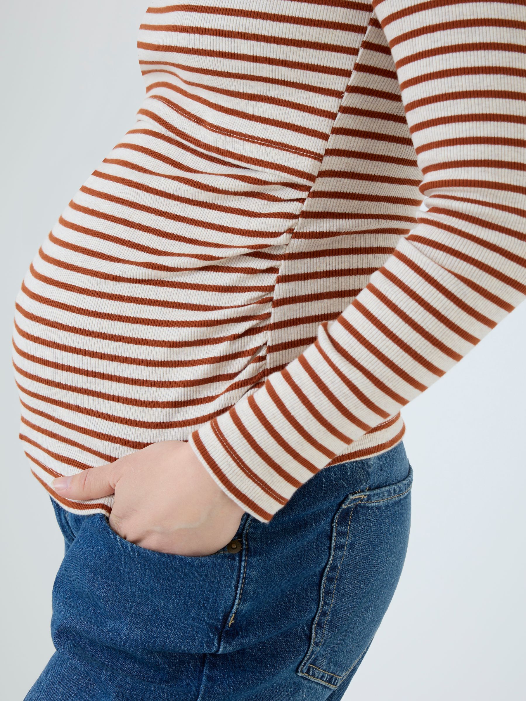 Rust Orange 2 Pack Long Sleeve Ribbed Crew Neck Nursing Top - Image 10 of 10