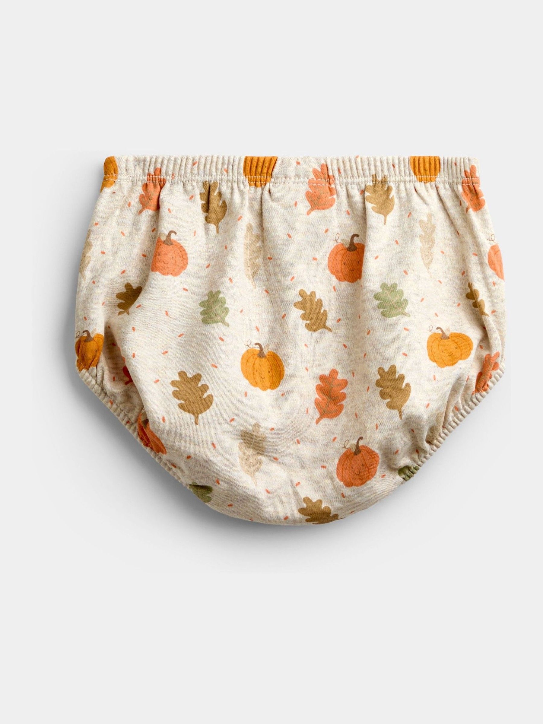 Oatmeal Pumpkin Collared Printed Baby Dress & Knicker Set - Image 5 of 7