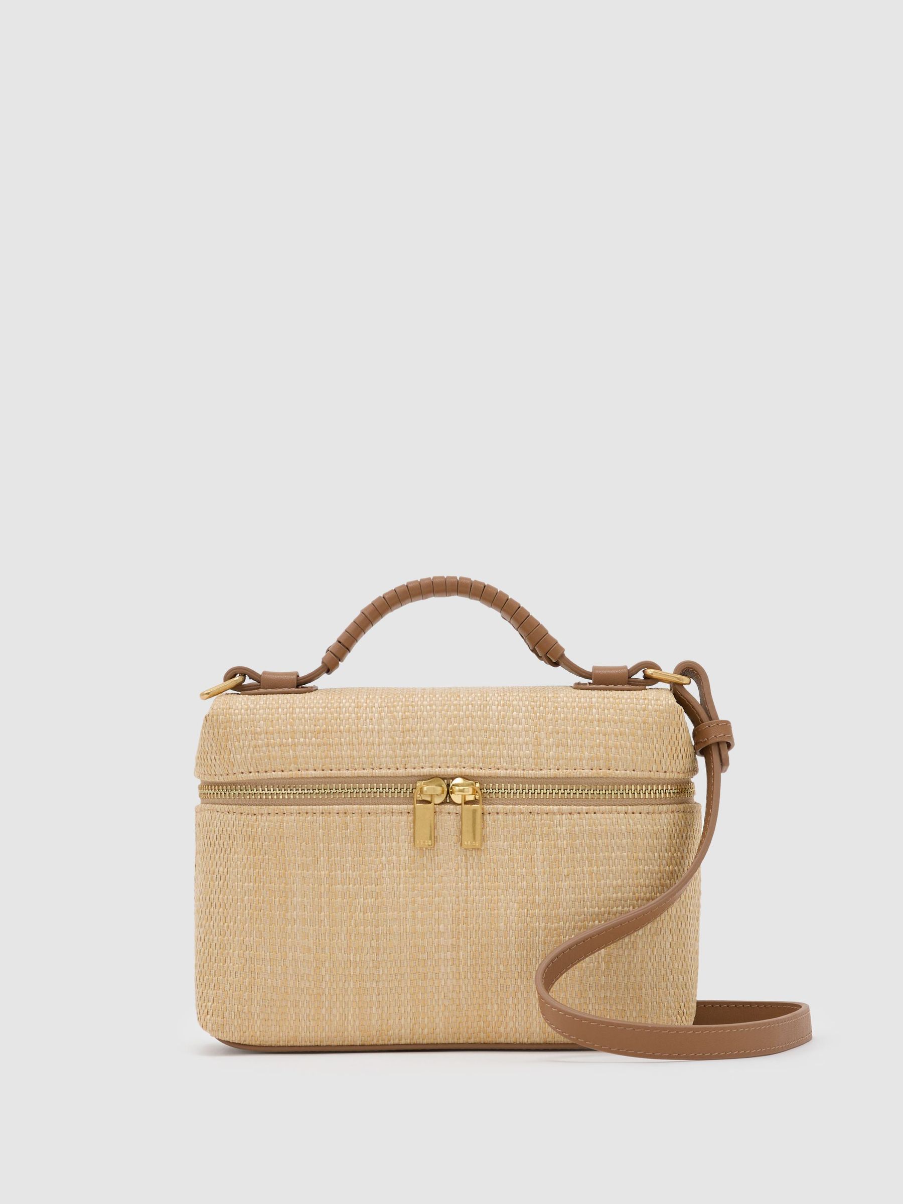 Raffia-Effect Vanity Crossbody Bag in Natural - Image 2 of 7