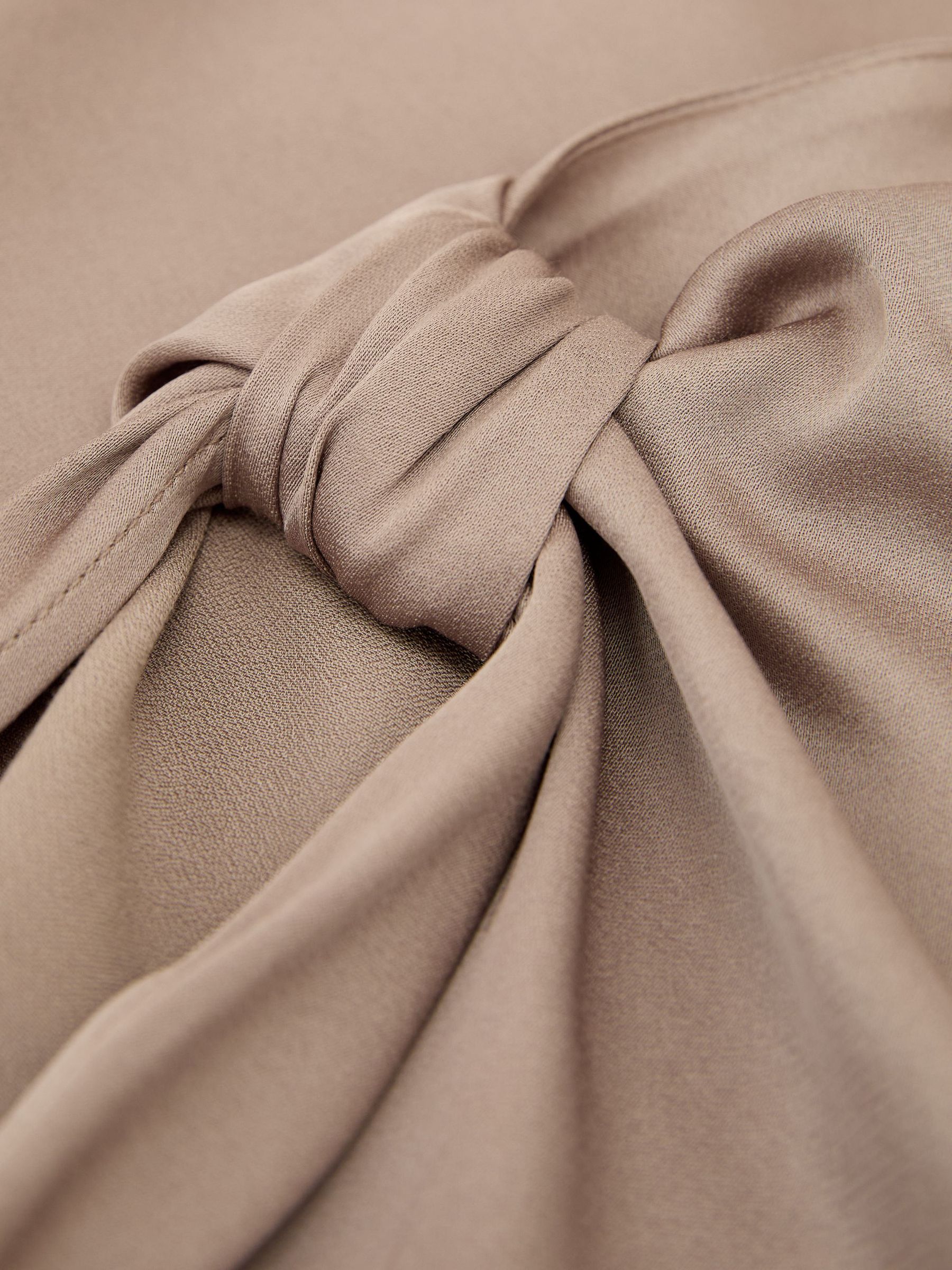 Satin Draped One-Shoulder Top in Champagne Neutral - Image 6 of 6