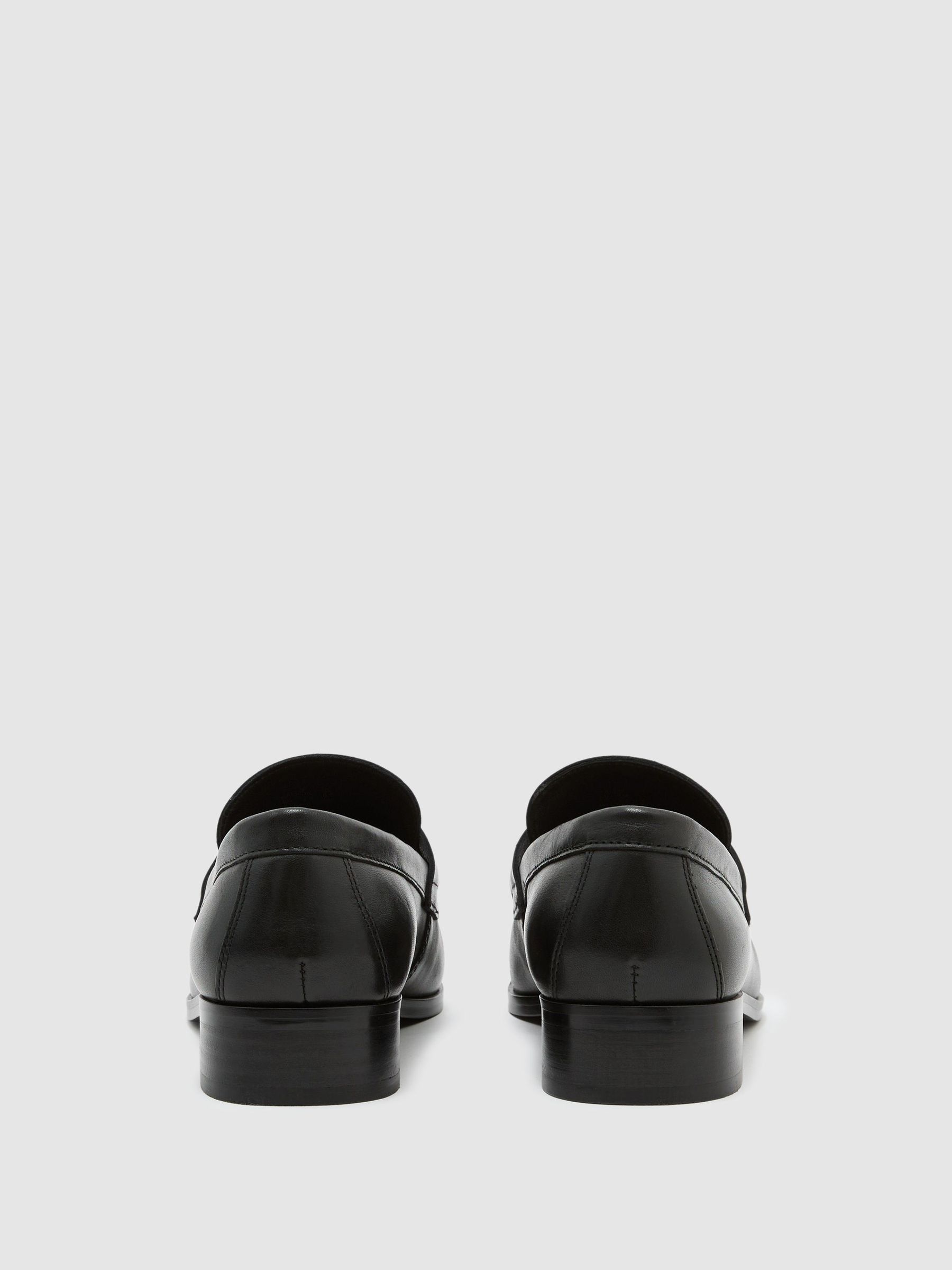 Leather Penny Loafers in Black - Image 4 of 5