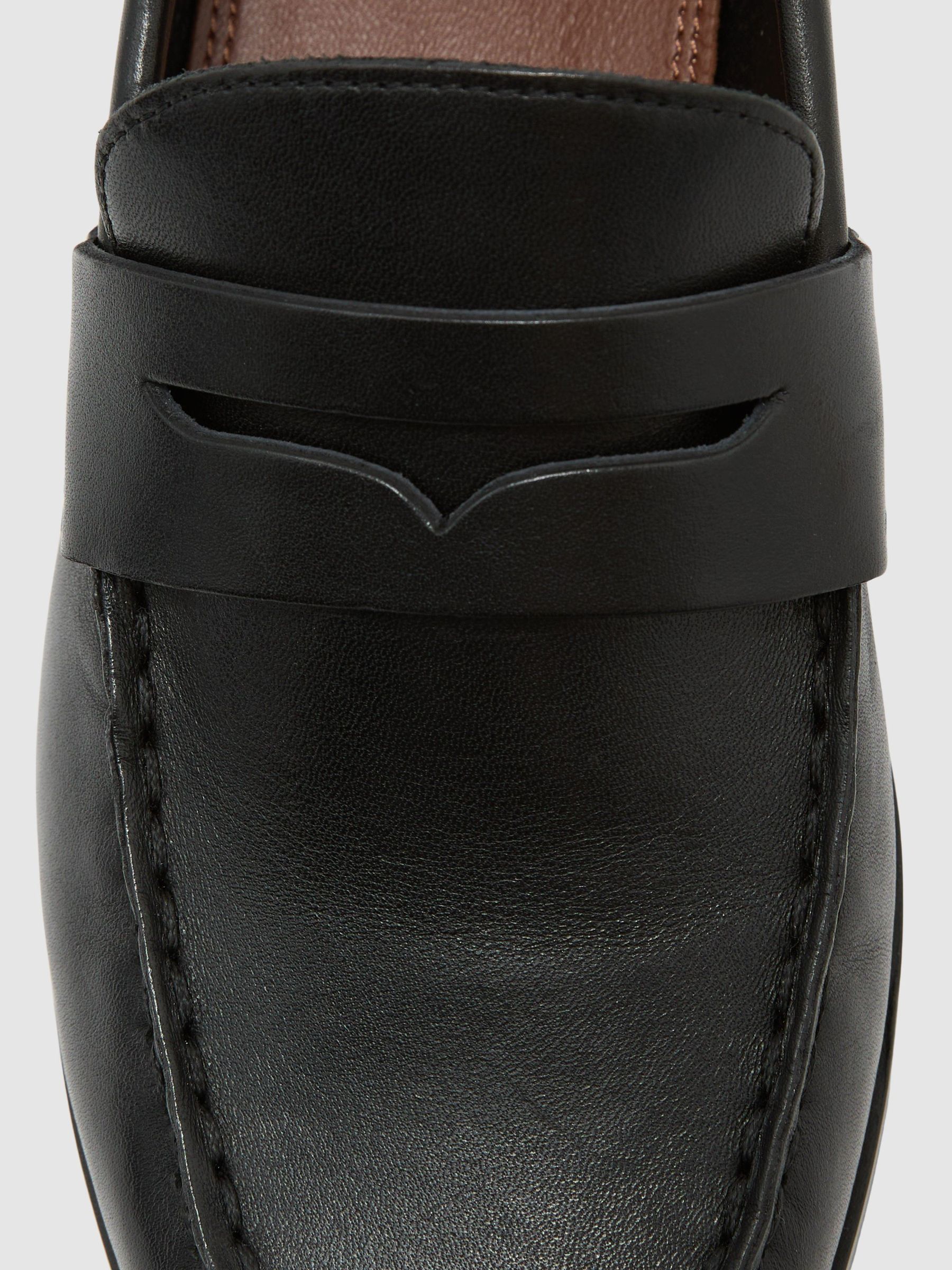 Leather Penny Loafers in Black - Image 5 of 5