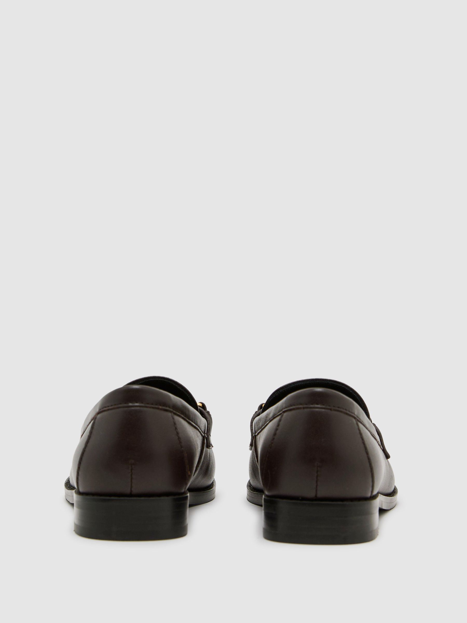 Leather Hardware-Detail Loafers in Chocolate - Image 5 de 6