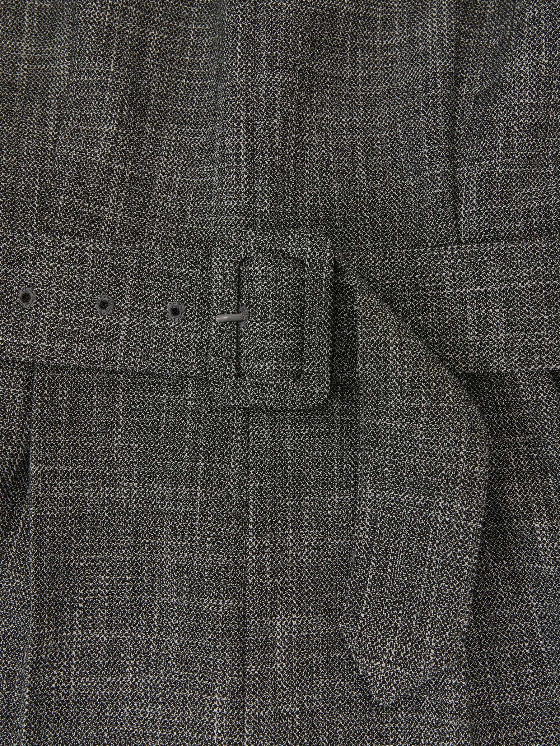 Collared Wide-Leg Belted Jumpsuit in Grey - Image 6 of 6