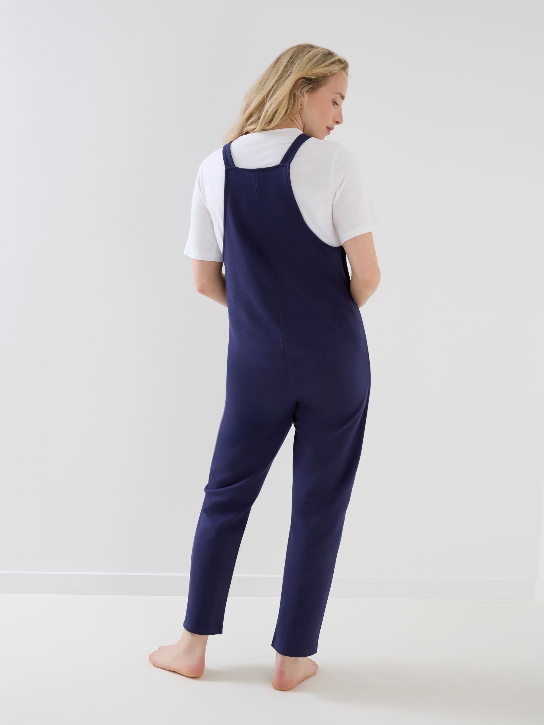 Navy Blue Jersey Maternity Dungarees - Image 2 of 6