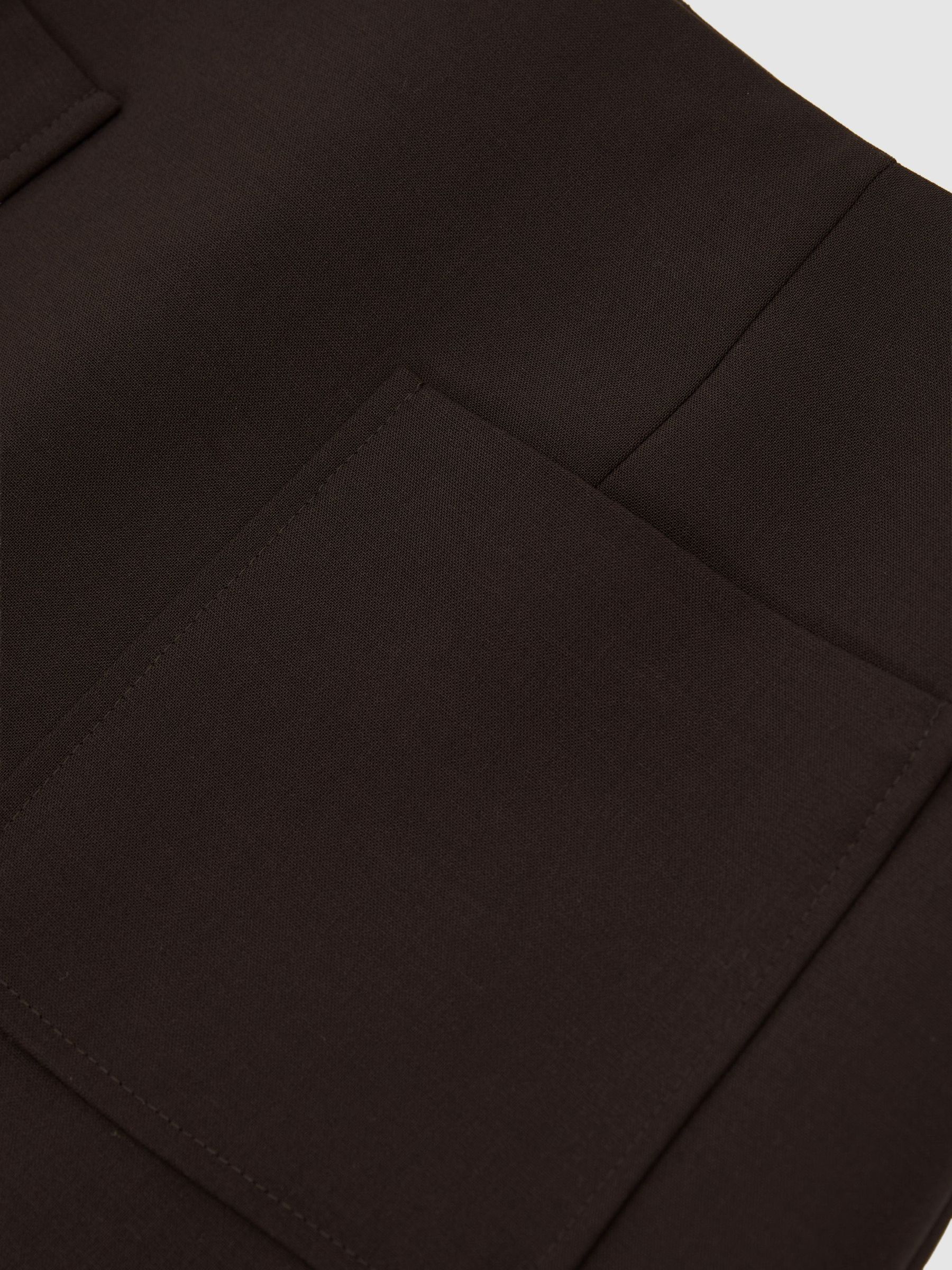 Patch-Pocket Mini Skirt with Wool in Chocolate Brown - Image 6 of 6