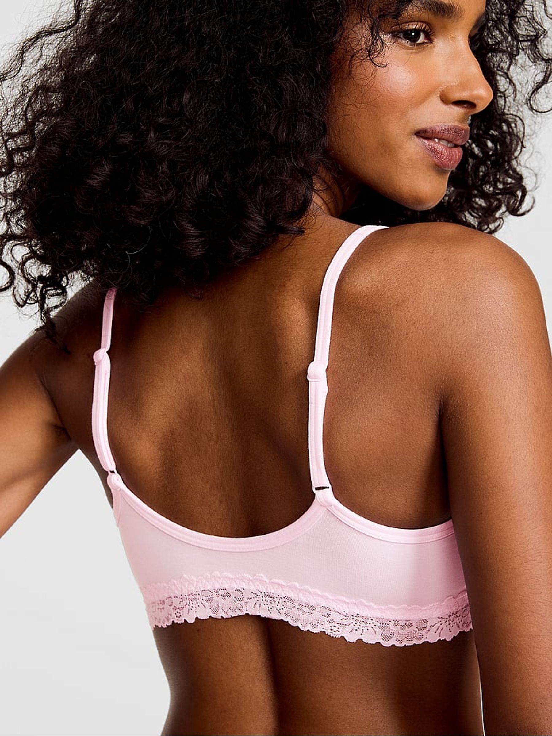Pink Tulip Scoop Cotton Lace Trim Bralette - Image 2 of 2 Pink Tulip Scoop Cotton Lace Trim Bralette - Image 2 of 2