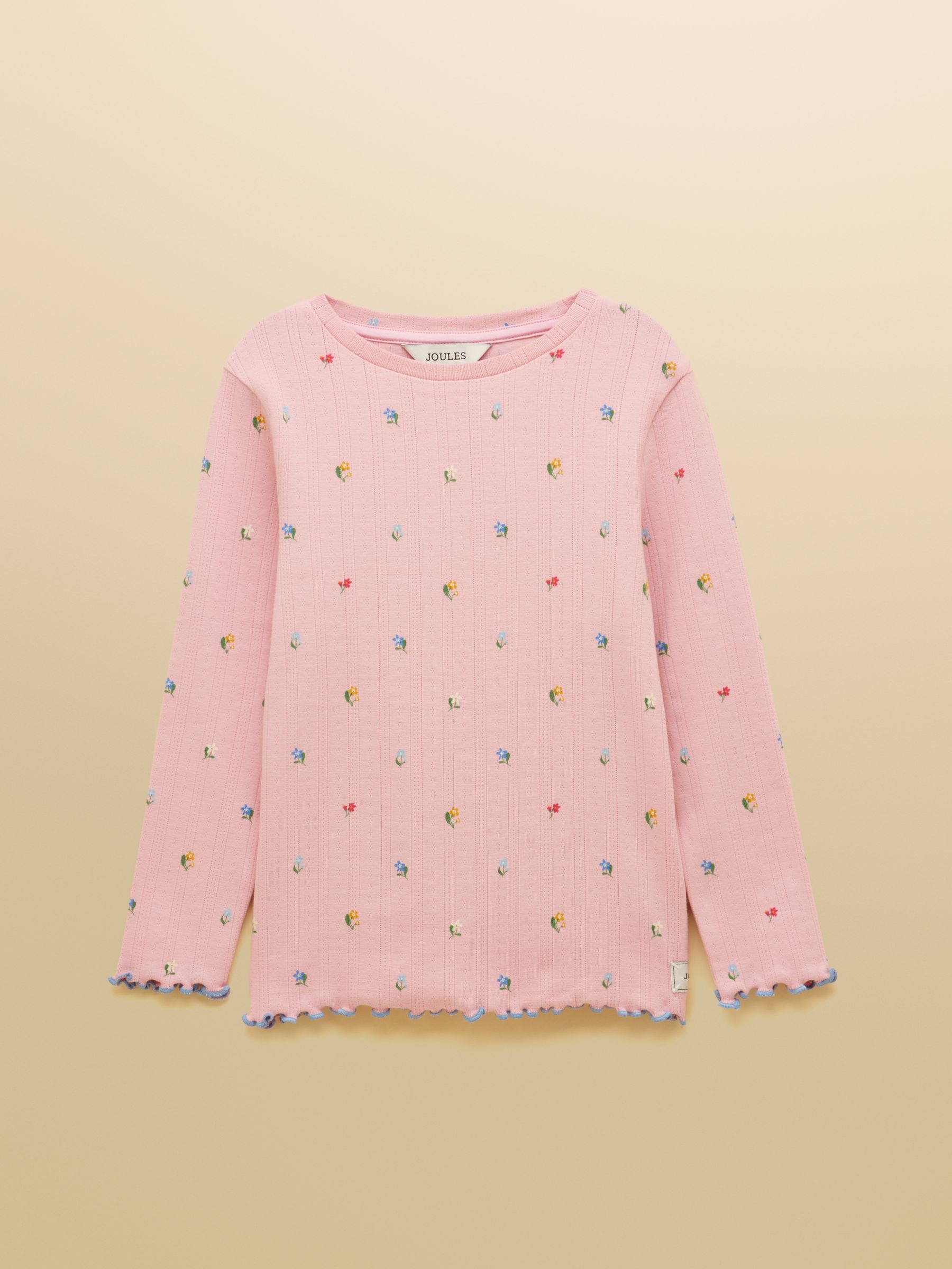 Girls' Odelia Cream & Pink Pack Of Two Long Sleeve Pointelle Tops - Image 2 of 6 Girls' Odelia Cream & Pink Pack Of Two Long Sleeve Pointelle Tops - Image 2 of 6