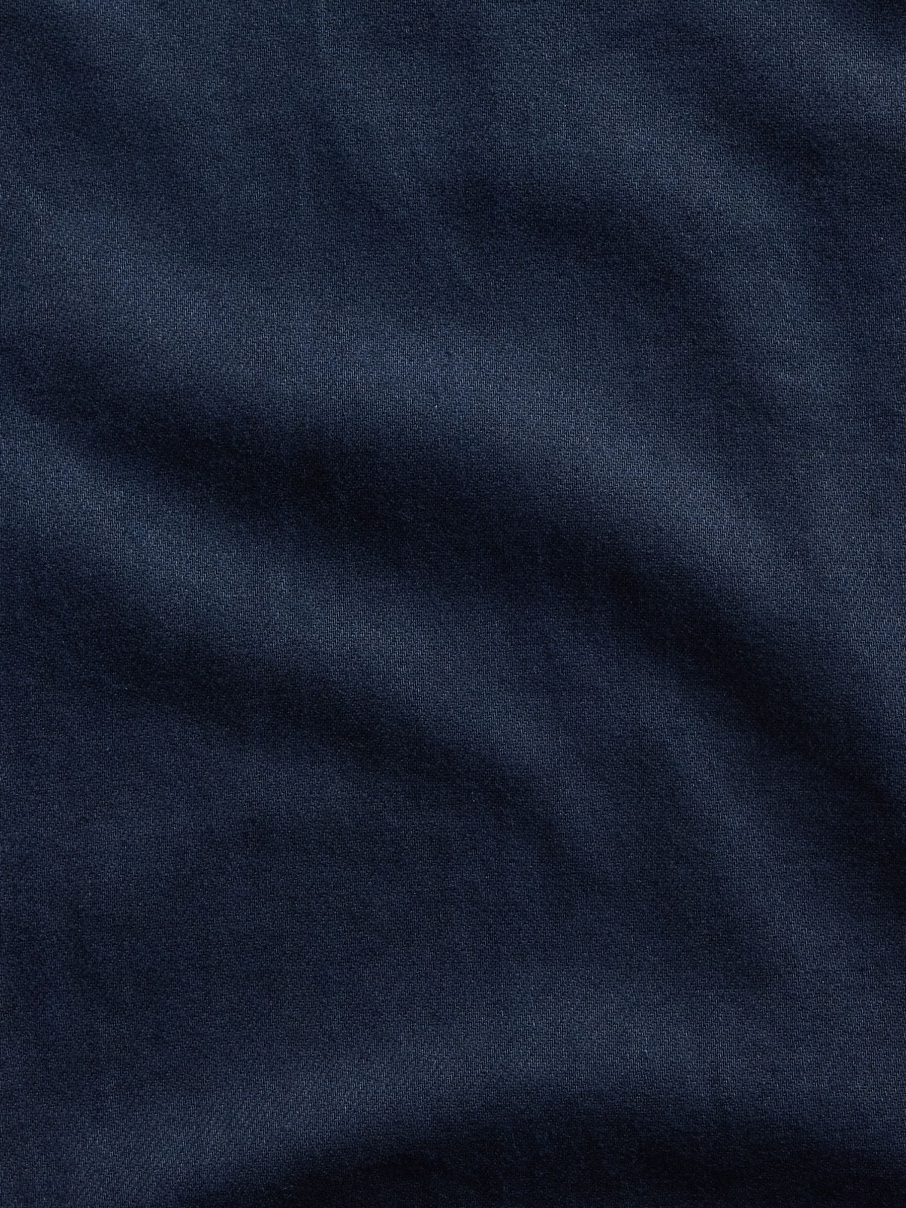 Navy Linen-Cotton Relaxed Straight Trousers - Image 6 of 6