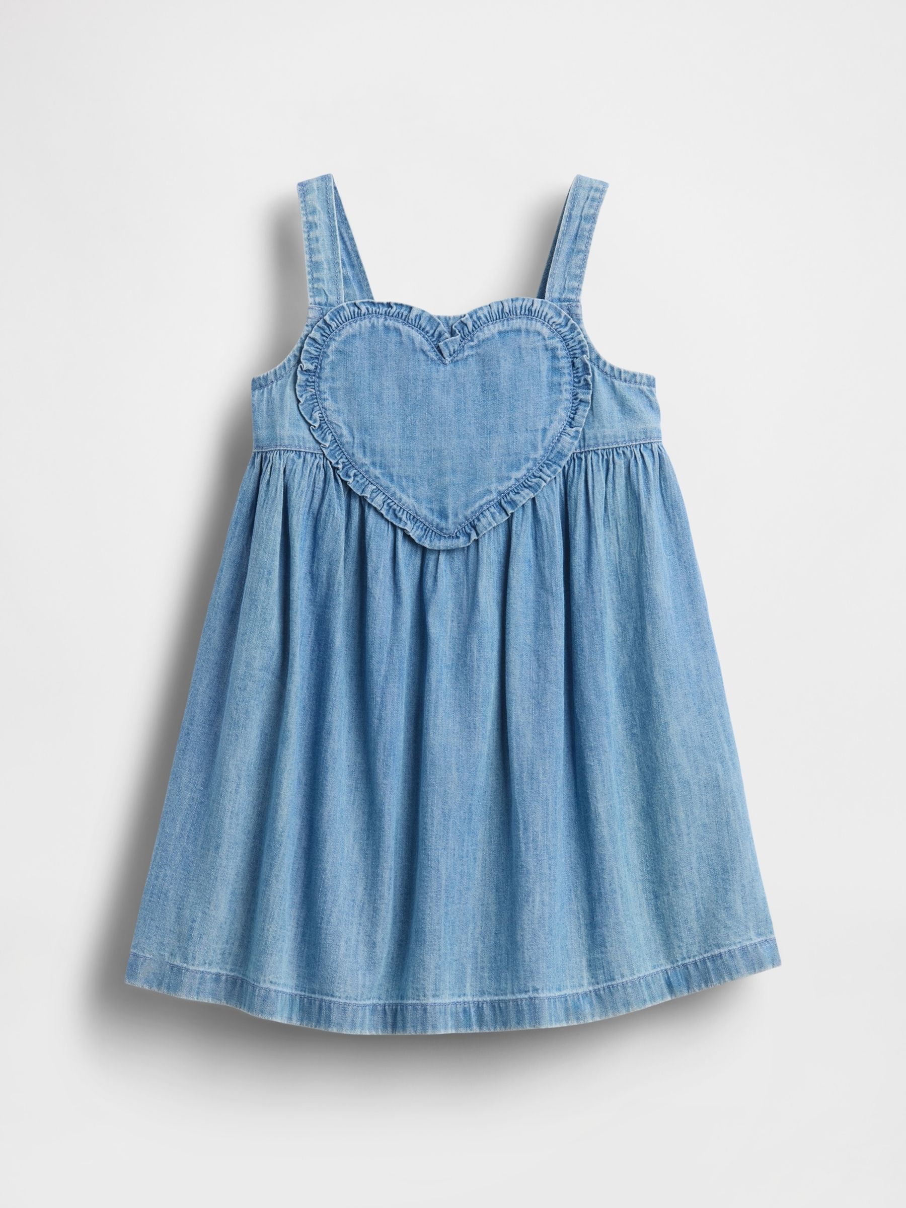 Medium Wash Denim Heart Vest Dress - Image 2 of 4