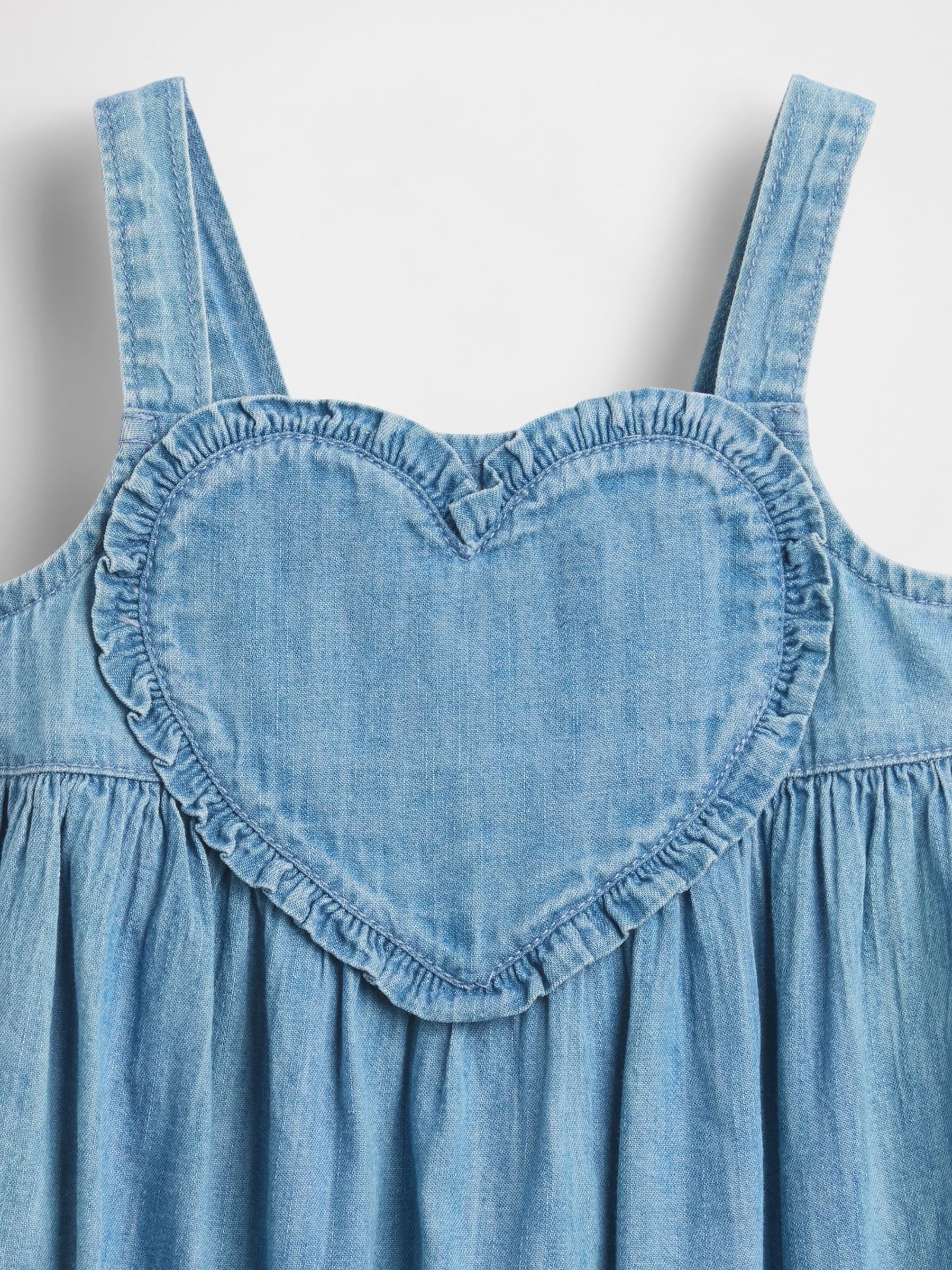 Medium Wash Denim Heart Vest Dress - Image 4 of 4