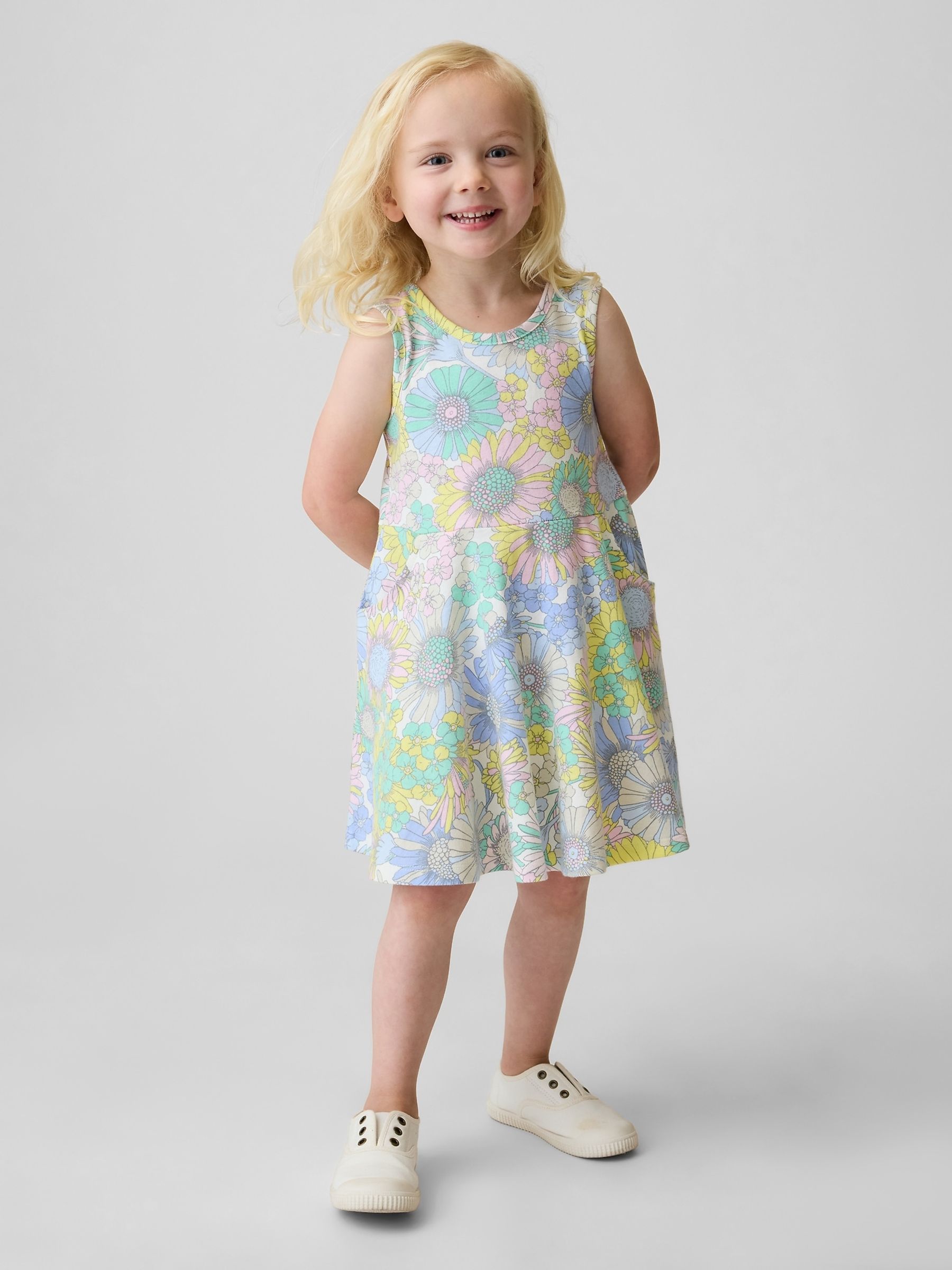 Floral Mix and Match Twirl Vest Dress - Image 1 of 4