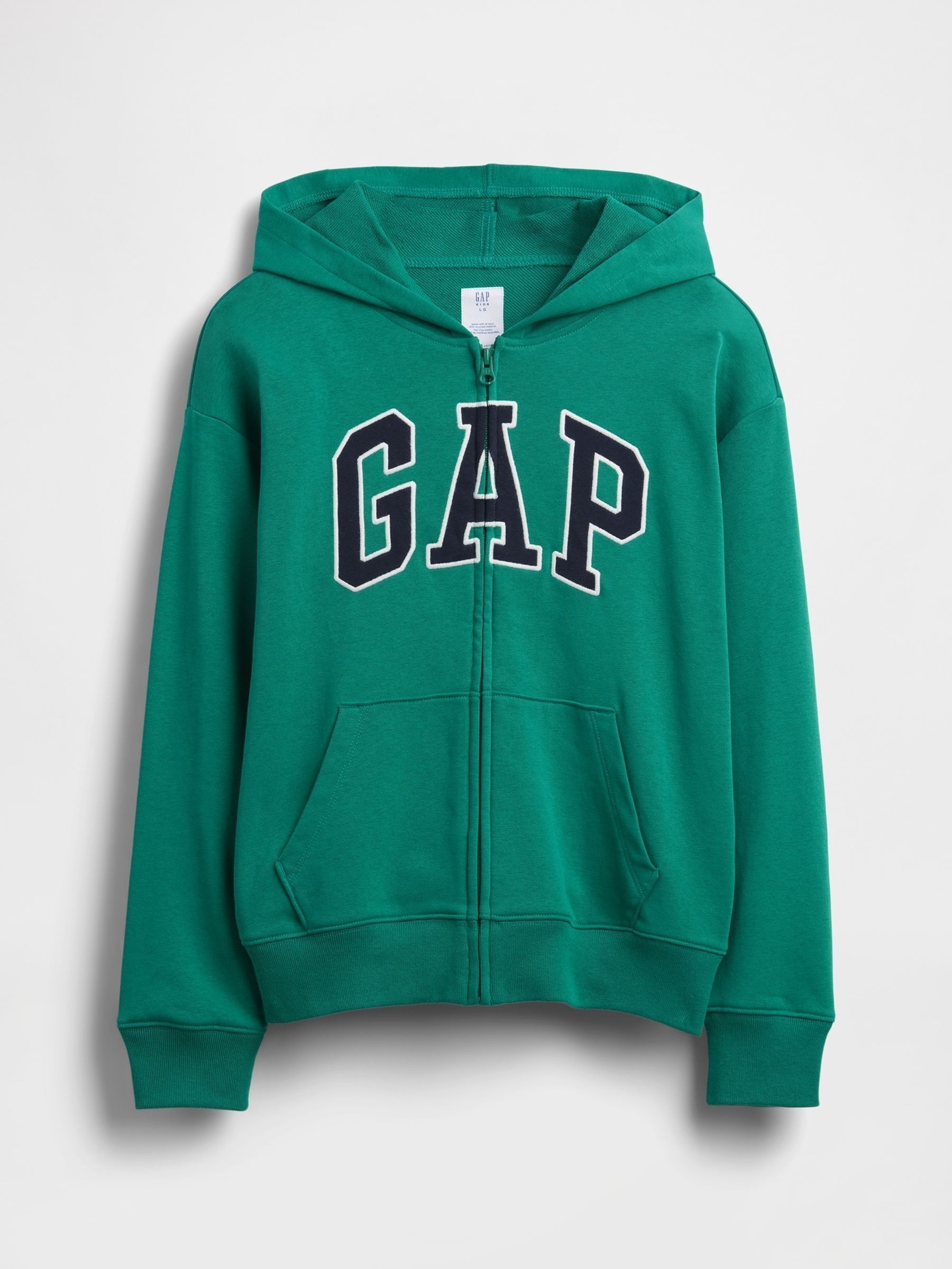 Green Relaxed Logo French Terry Zip Hoodie - Image 4 of 5