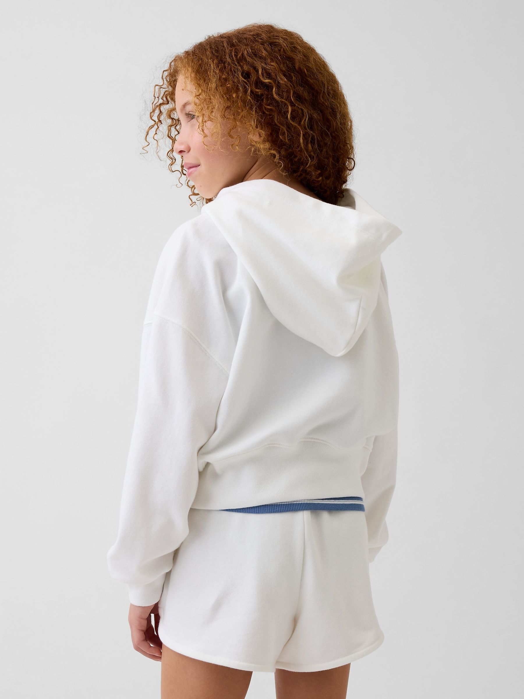 White VintageSoft Terry Wedge Zip Hoodie - Image 2 of 5