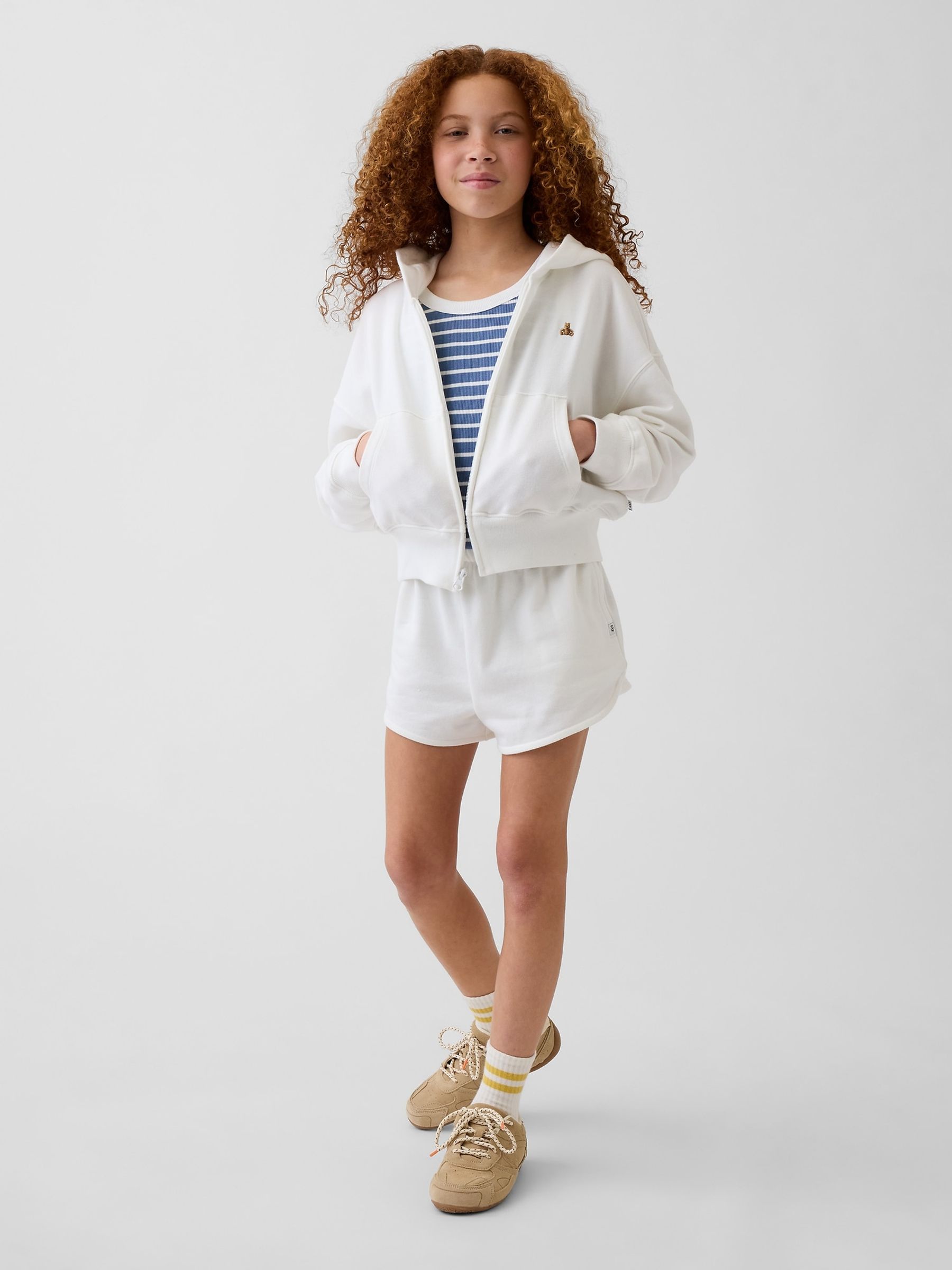 White VintageSoft Terry Wedge Zip Hoodie - Image 3 of 5