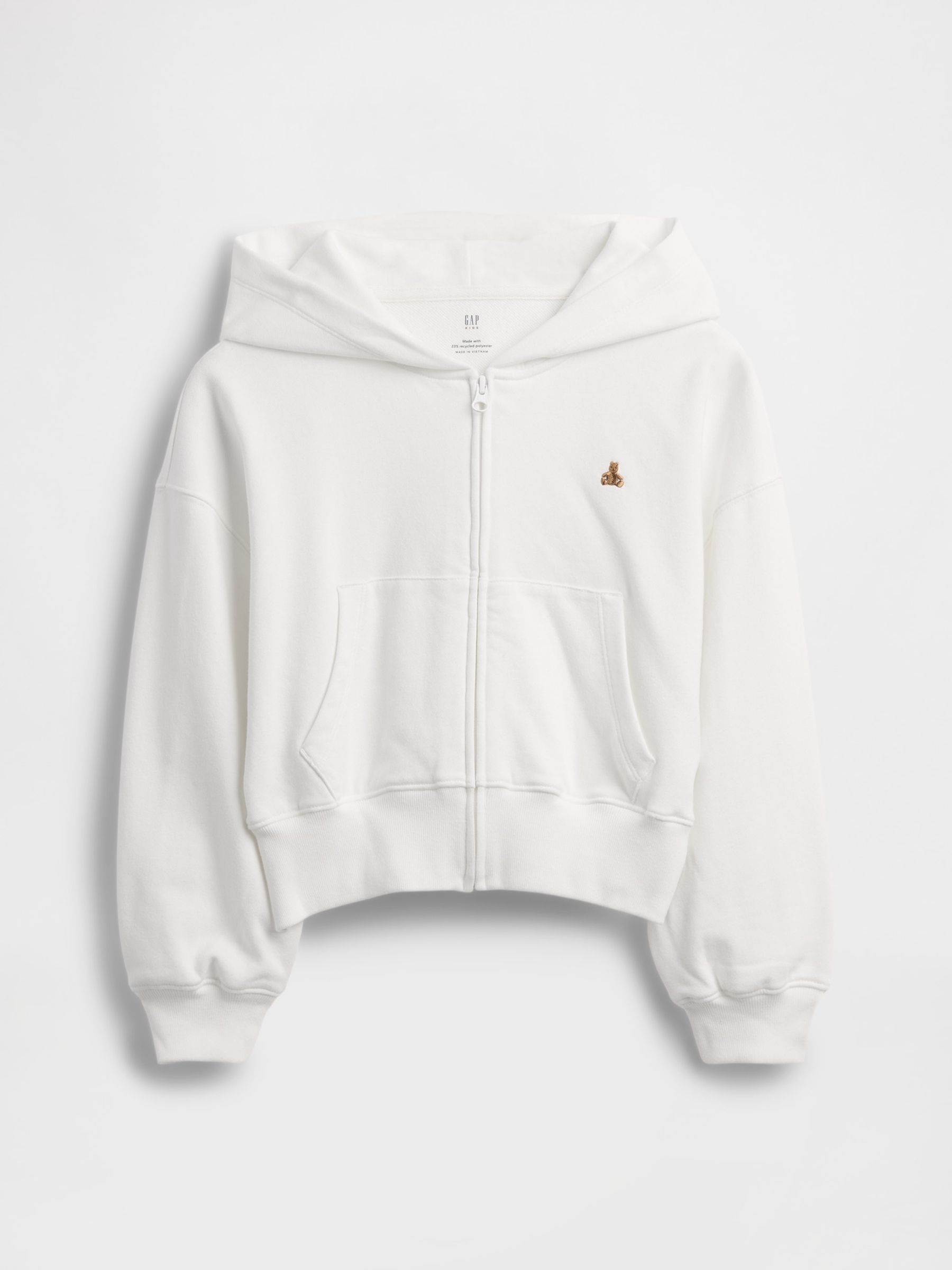White VintageSoft Terry Wedge Zip Hoodie - Image 4 of 5