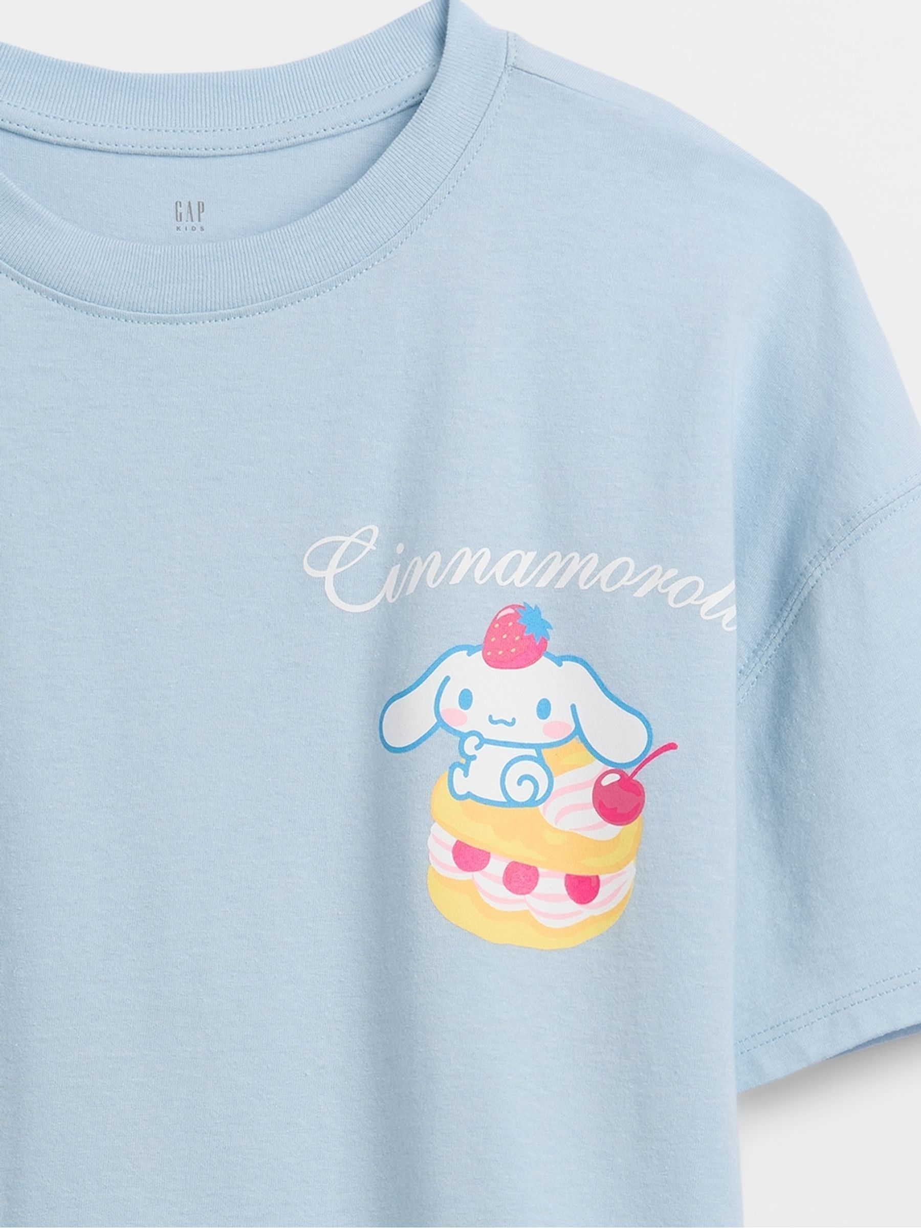 Blue Cinnamorol Hello Kitty Oversized Graphic Short Sleeve T-Shirt - Image 3 of 5