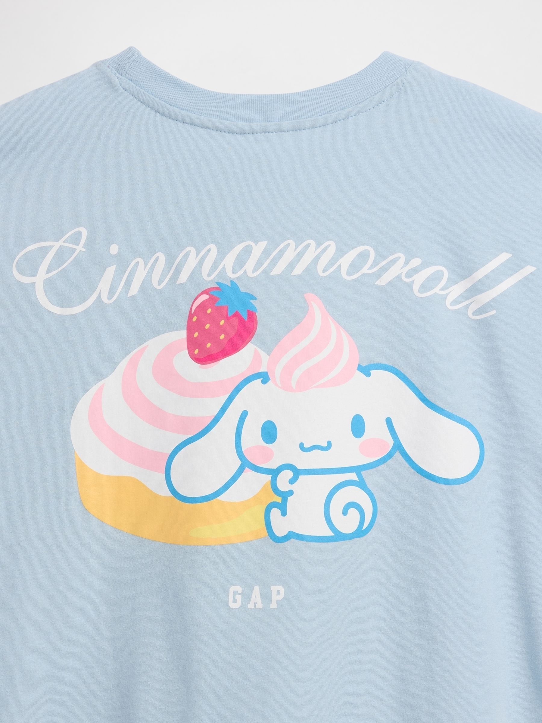 Blue Cinnamorol Hello Kitty Oversized Graphic Short Sleeve T-Shirt - Image 4 of 5