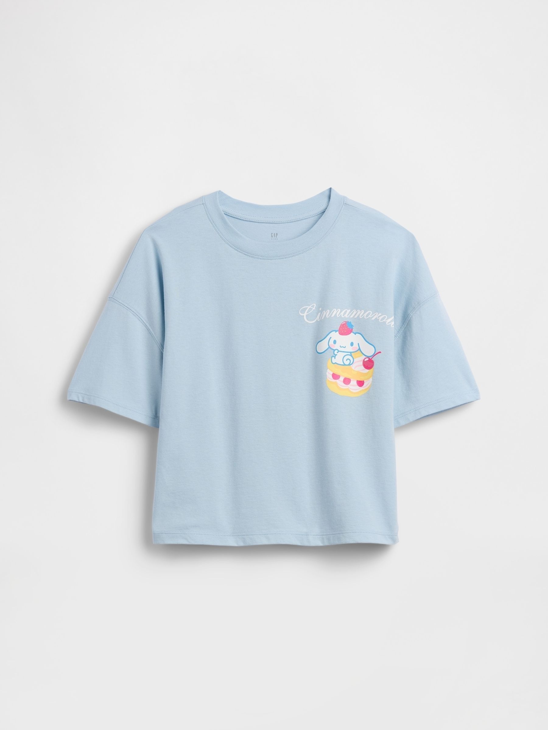 Blue Cinnamorol Hello Kitty Oversized Graphic Short Sleeve T-Shirt - Image 5 of 5