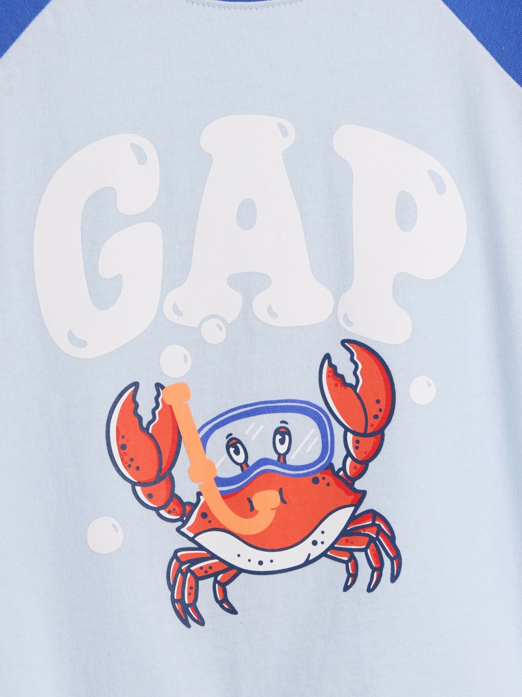 Light Blue Colourblock Graphic Short Sleeve T-Shirt (6mths-5yrs) - Image 3 of 3